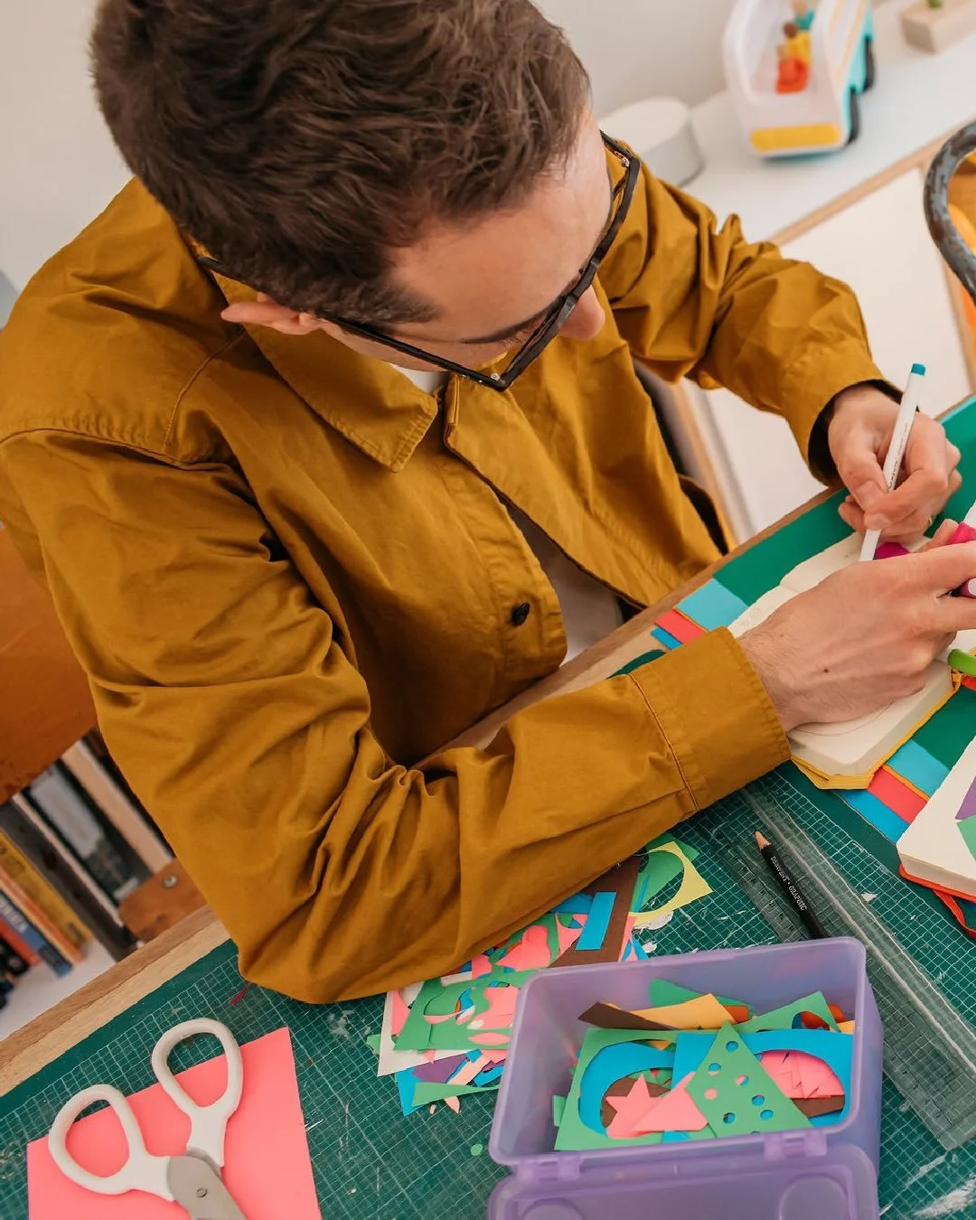 This is where it all starts. 

Paper scraps, card, glue. Colour everywhere. 

Before anything becomes a print on the wall or a book on your shelf it looks like this. 

This is the part I love the most, before the decisions are made, when anything cou