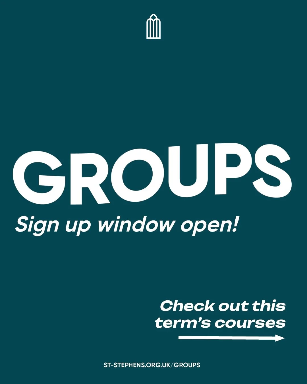 Groups are spaces during the week where we seek to grow as whole life disciples of Jesus. 
Groups come in 3 shapes: Life Groups, Courses, and Gatherings.

Check out some of the courses available this term, and don&rsquo;t forget to sign up to any typ