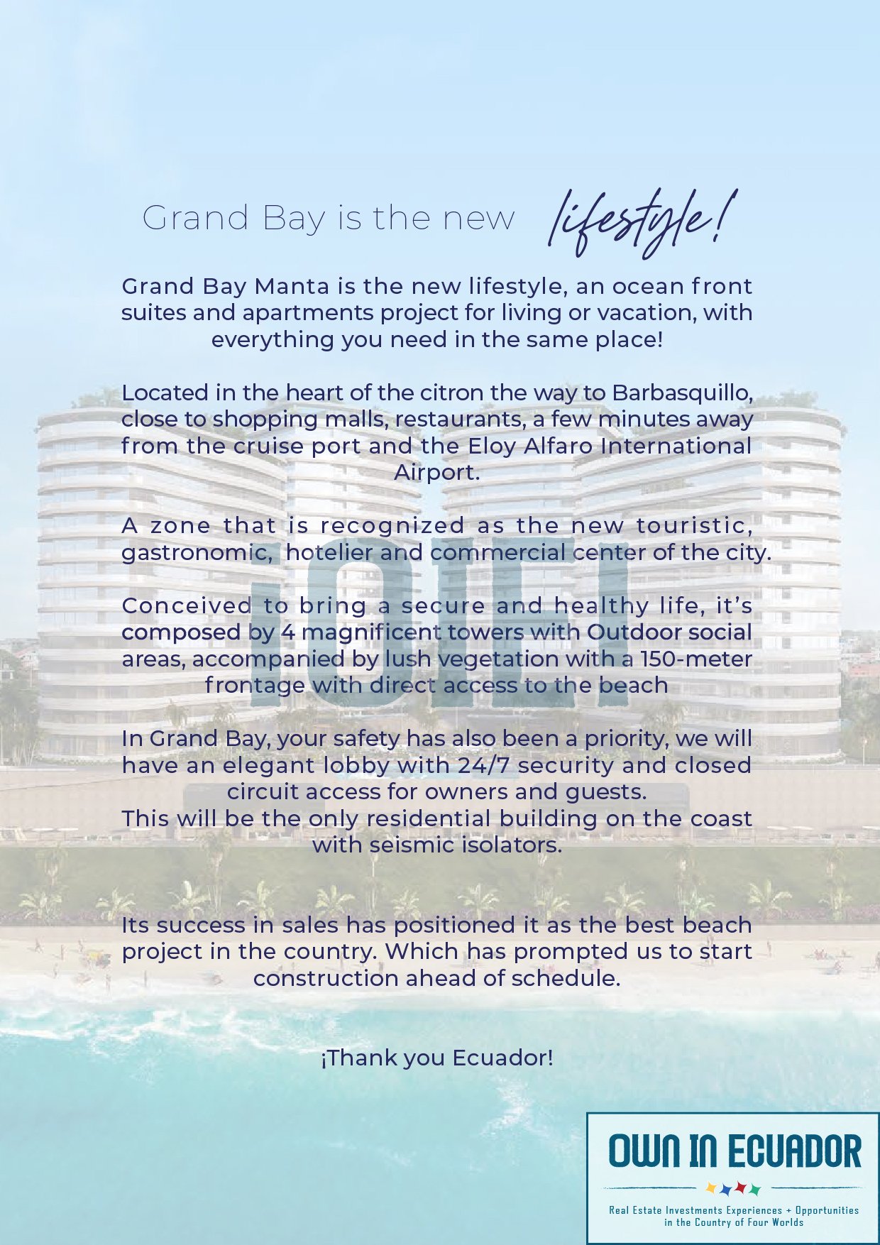 New Construction Grand Bay Manta by Millenium a Campana Organization