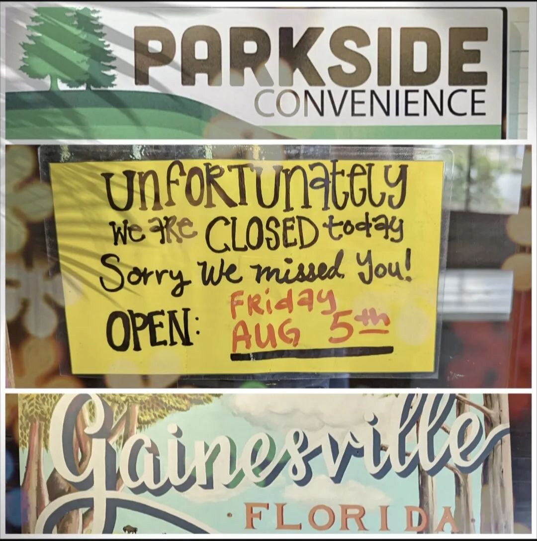 Adjusted Store Hours for the next Two Weeks:
Open Friday/Saturday/Sunday 11am-5pm
Closed M/T/W/Th
We appreciate your patronage and will be back to business as usual soon! 
#adjustedhours #renovation #bigthingscoming #gainesvilleflorida #depotpark #pa