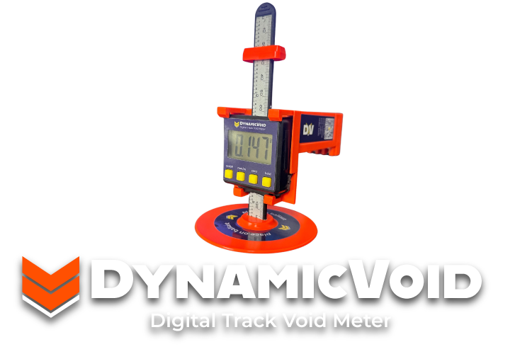Dynamic Void Railroad Track void or vertical deflection measurement device