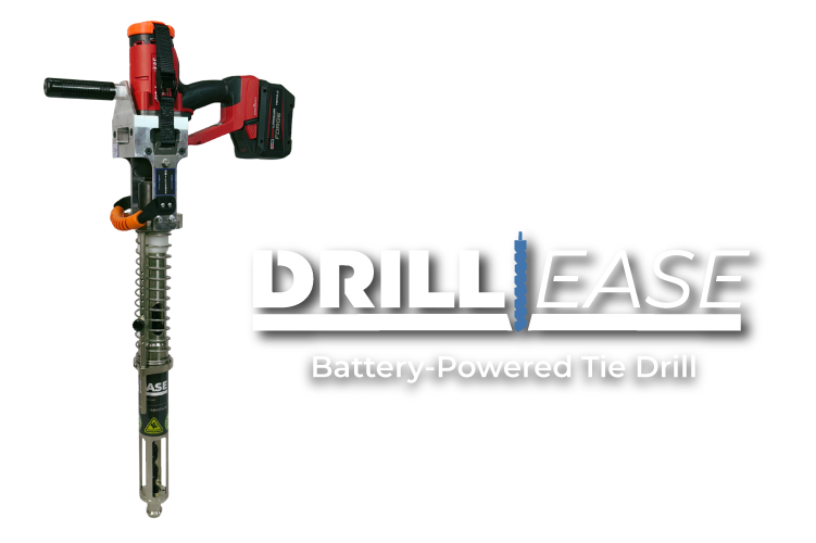 DrillEase Battery-Powered Railroad Tie Drill