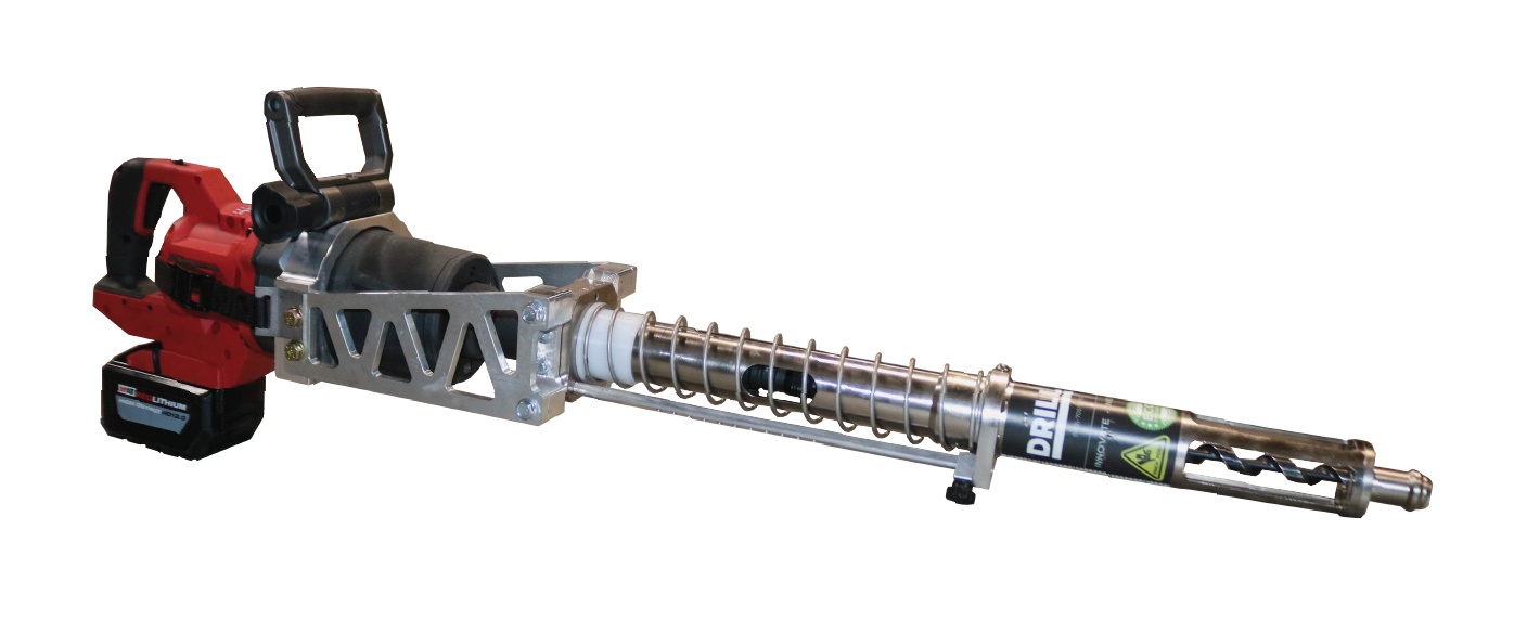 D-Handle DrillEase battery powered railroad tie drill