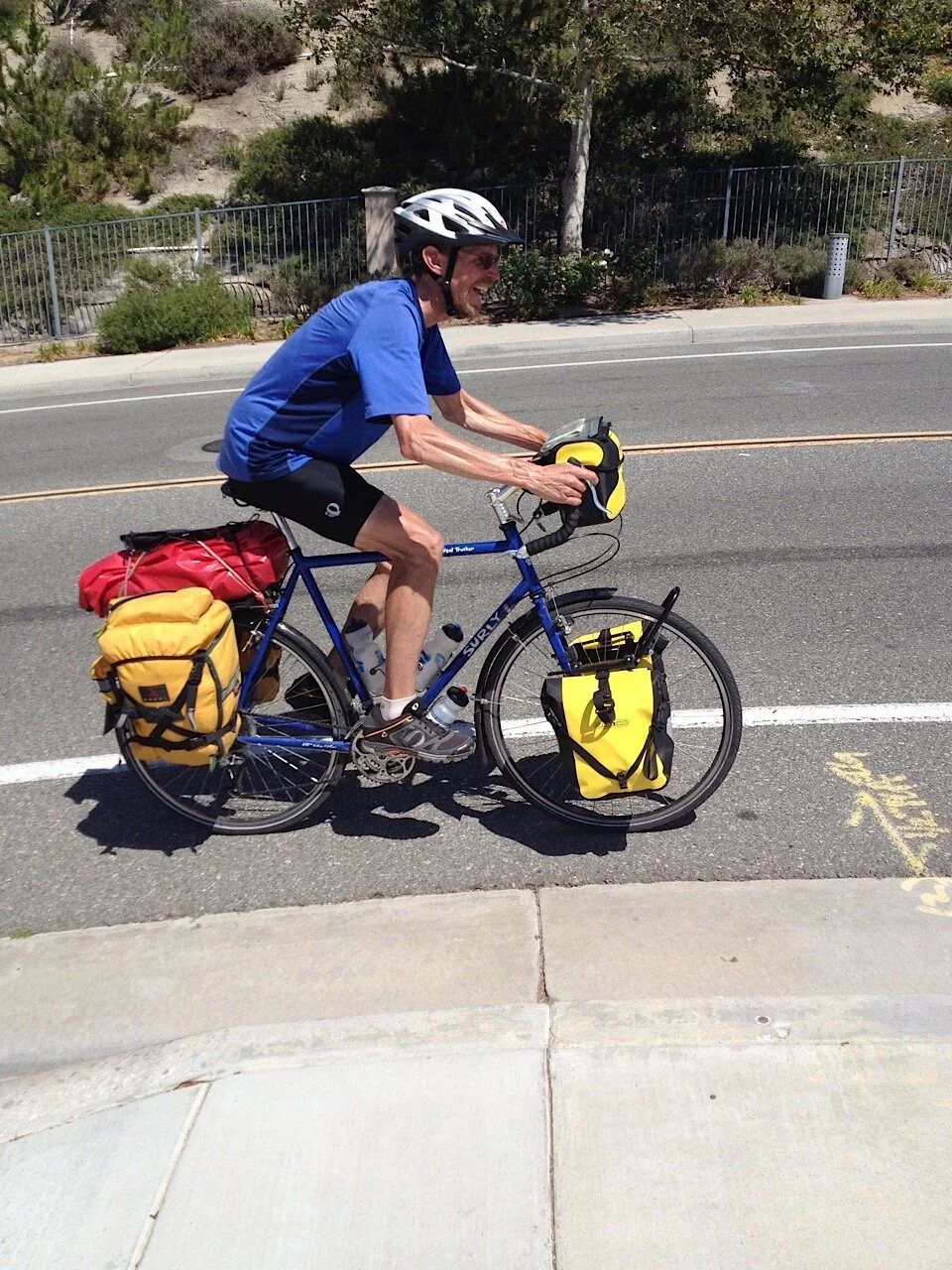 My bike weighed 90 pounds, and I was 155, down from 180.