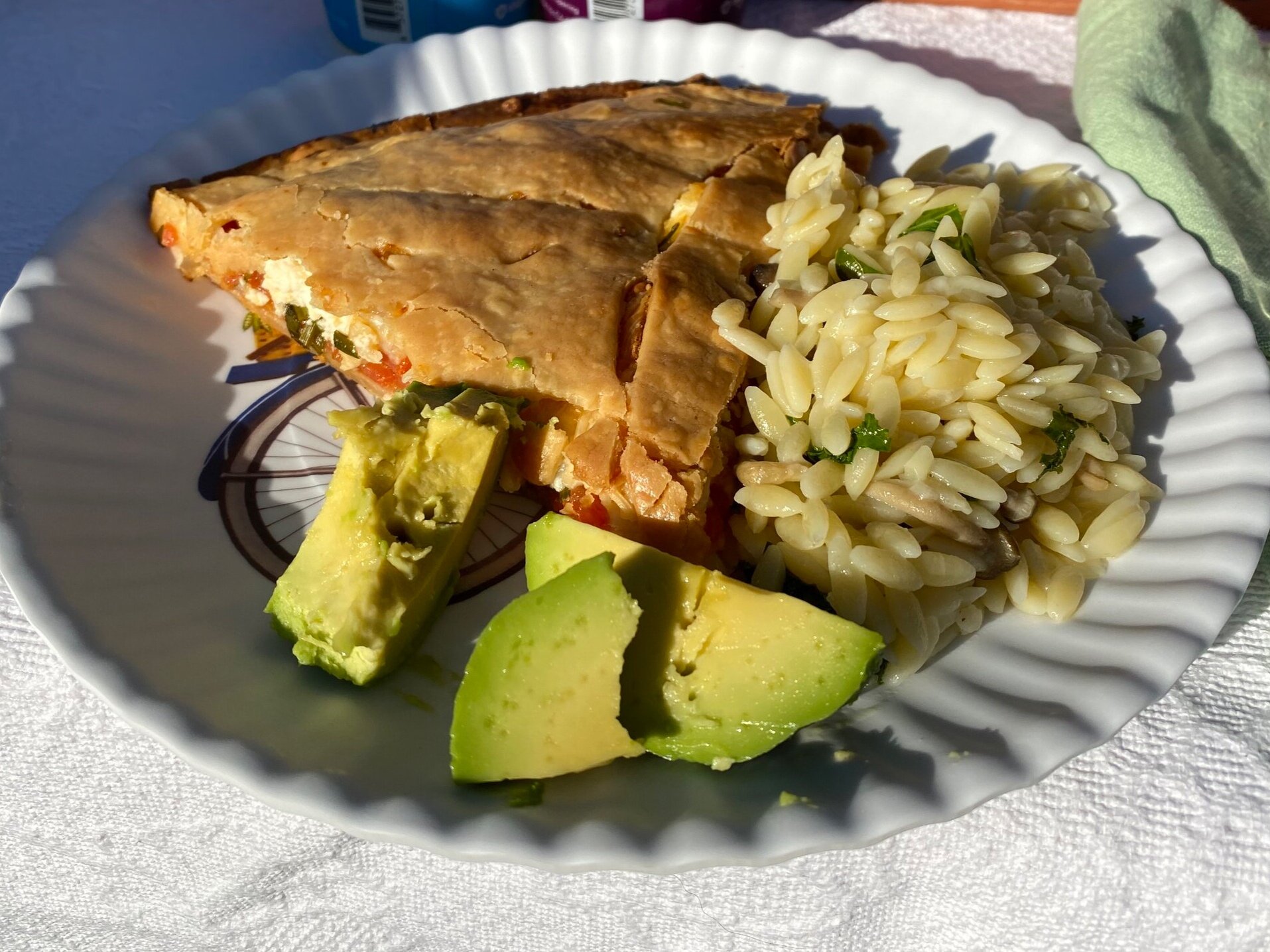 The first serving of dinner on the patio at the Lost Lama Lodge.