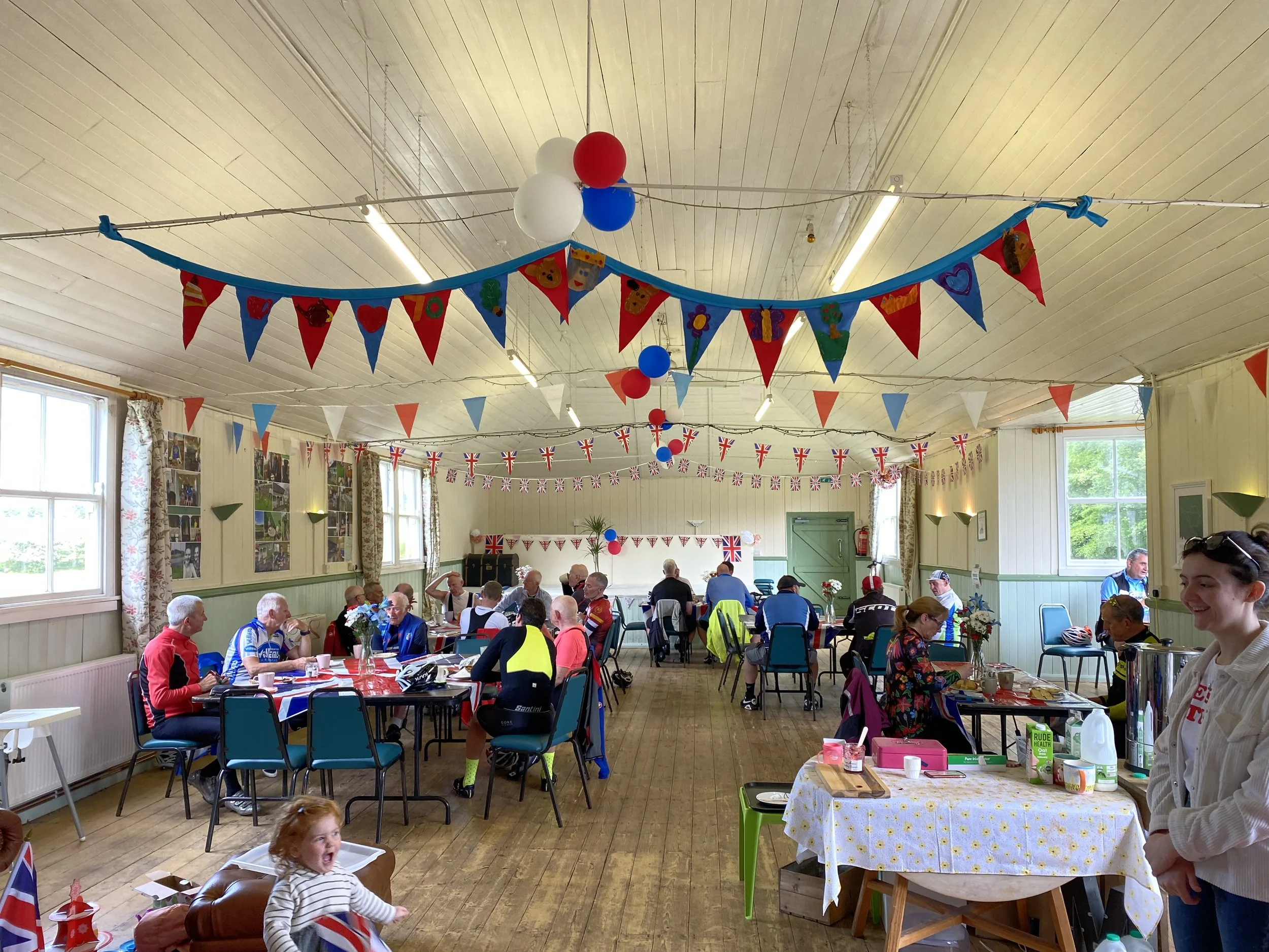 Village hall celebrating the coronation of the king