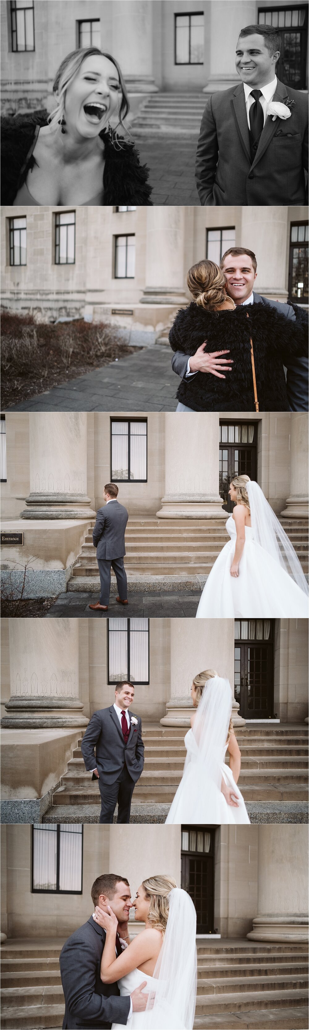 Wedding First Look Nelson Atkins Kansas City 