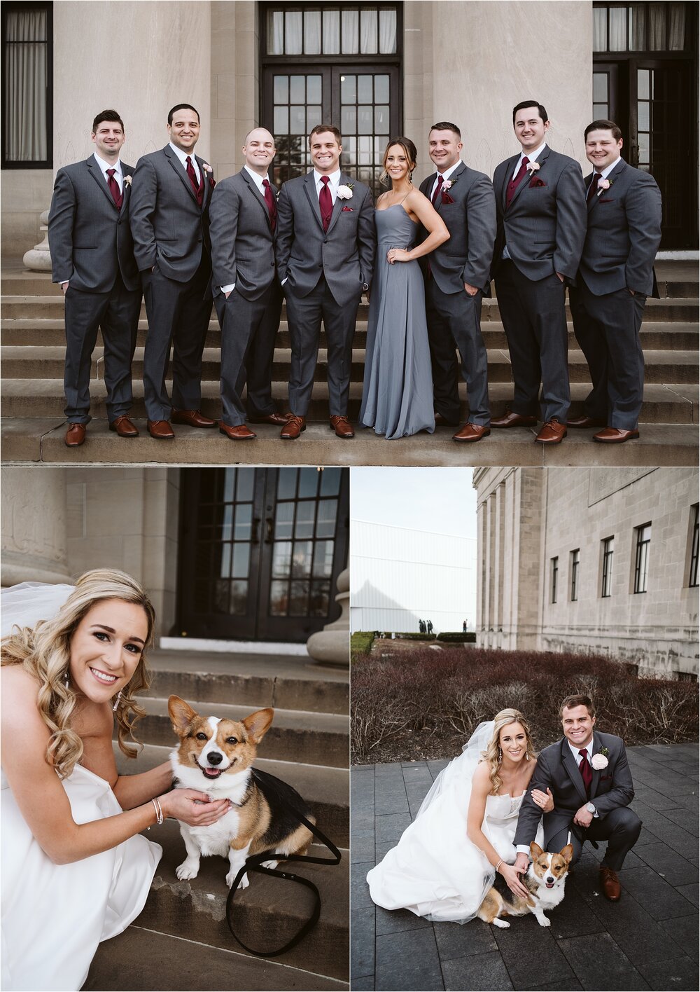 Kansas City Wedding Portraits with Dog
