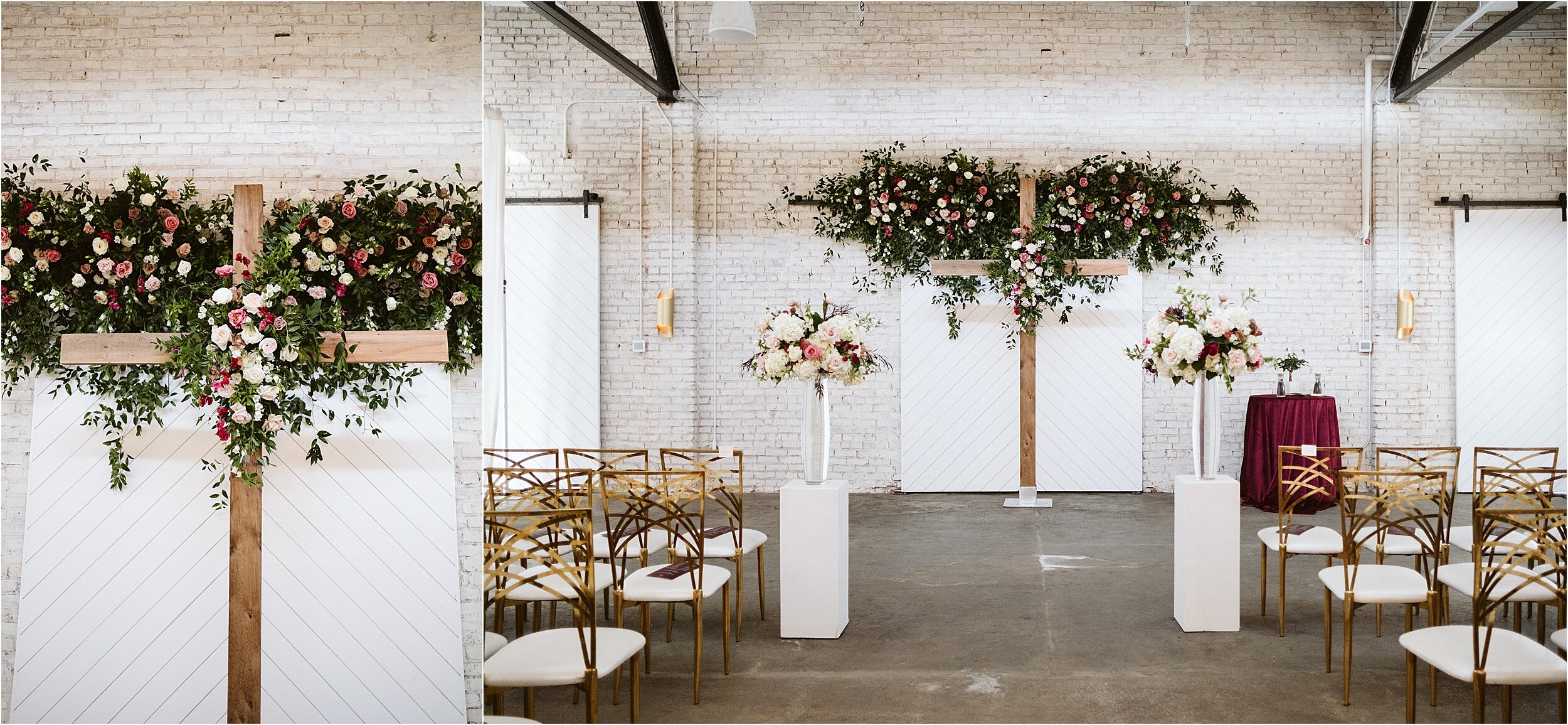 Wedding Ceremony Backdrop Cross with Flowers