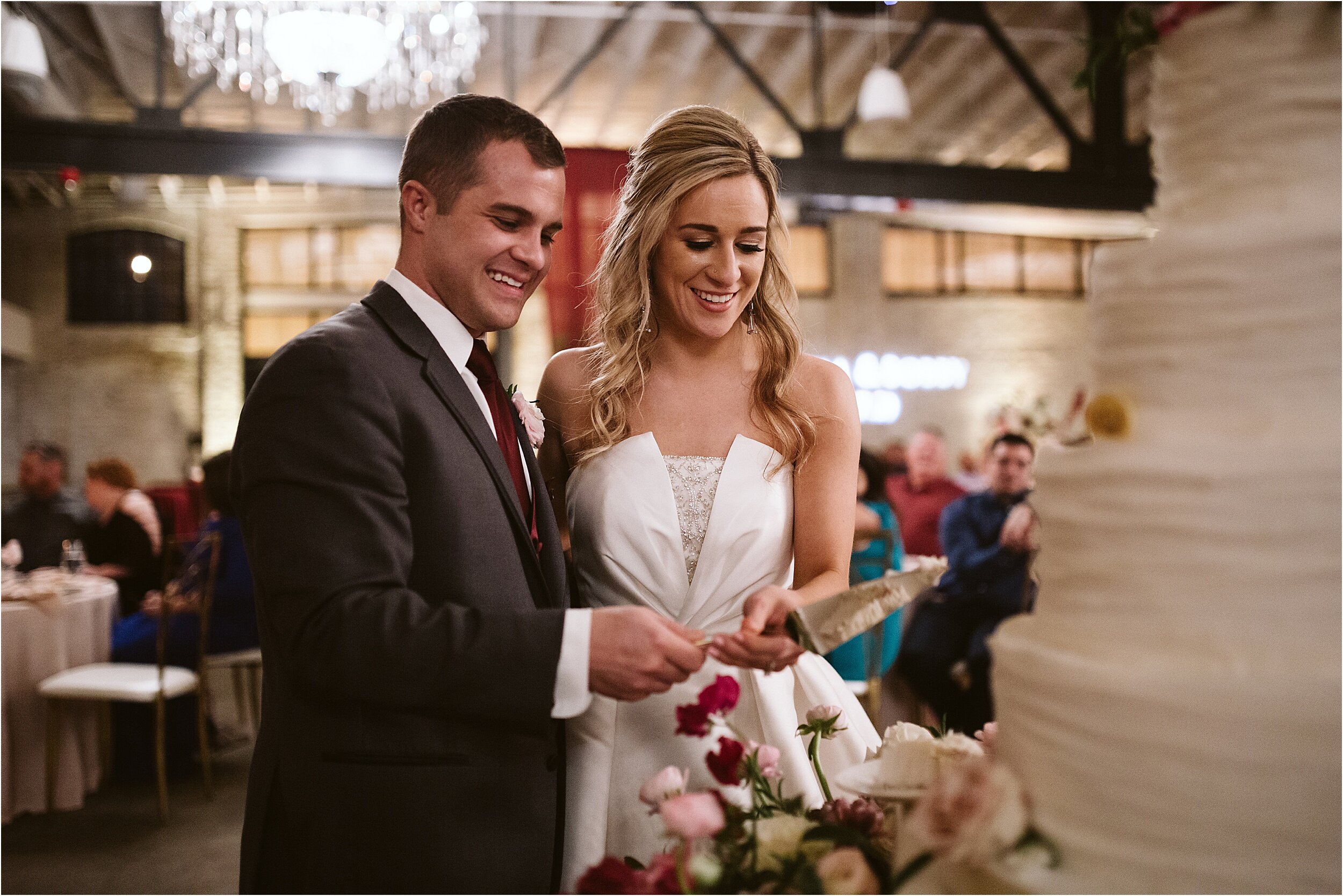 Bride Groom Cutting Cake