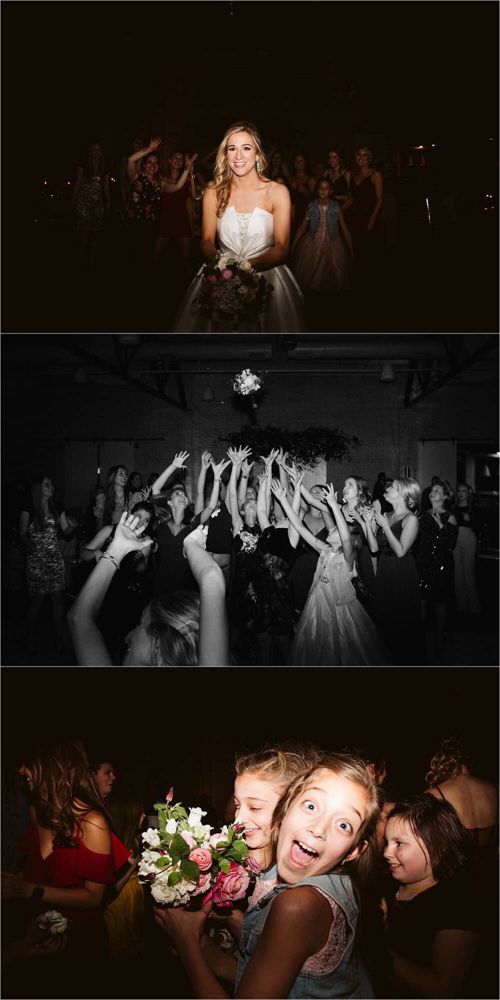 Bouquet Toss Kansas City Wedding Photographer