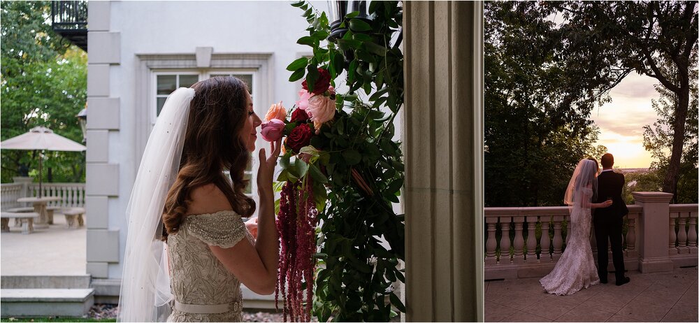 Bride Smelling Roses