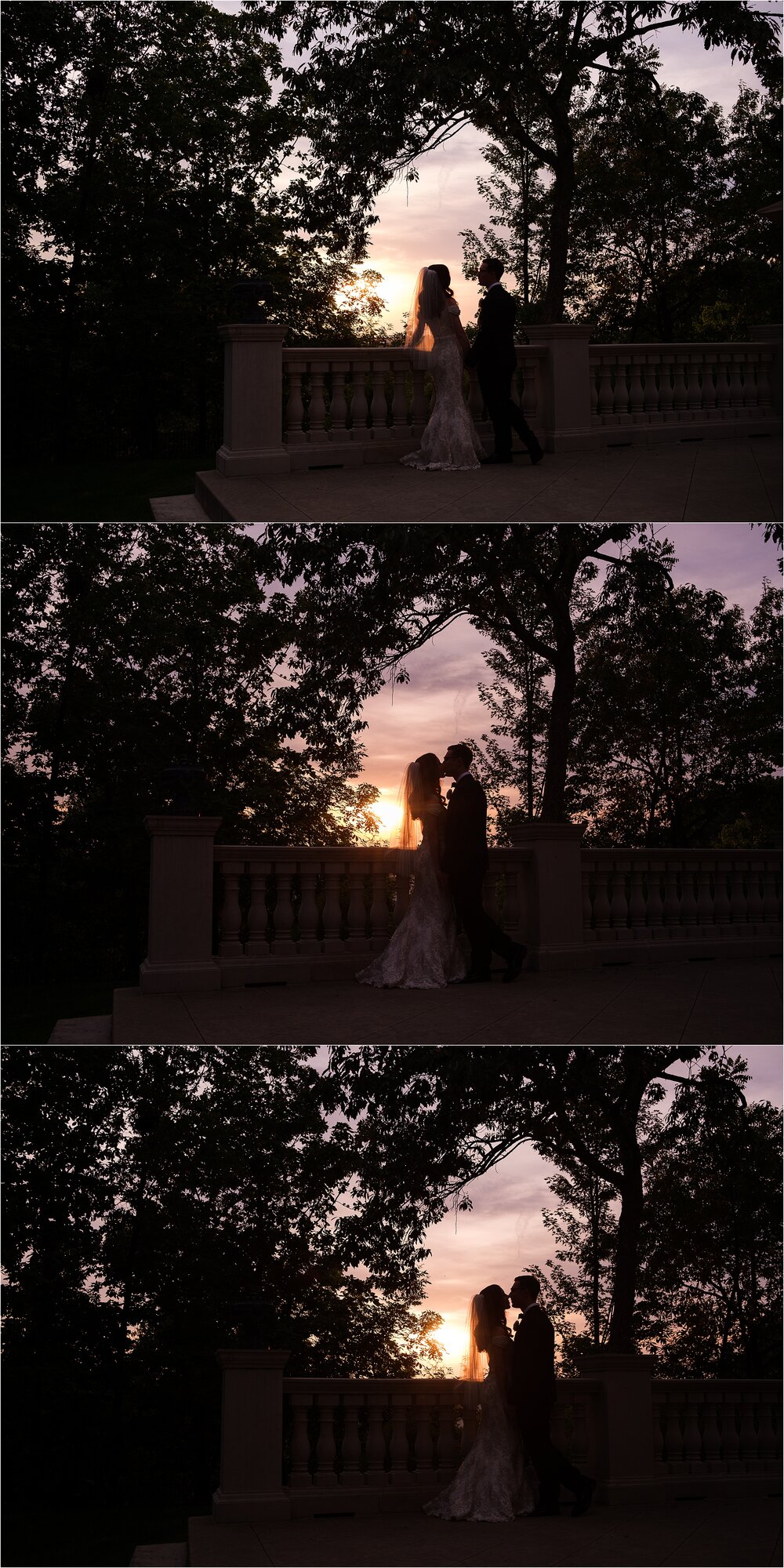 Bride Groom Sunset Silhouette 