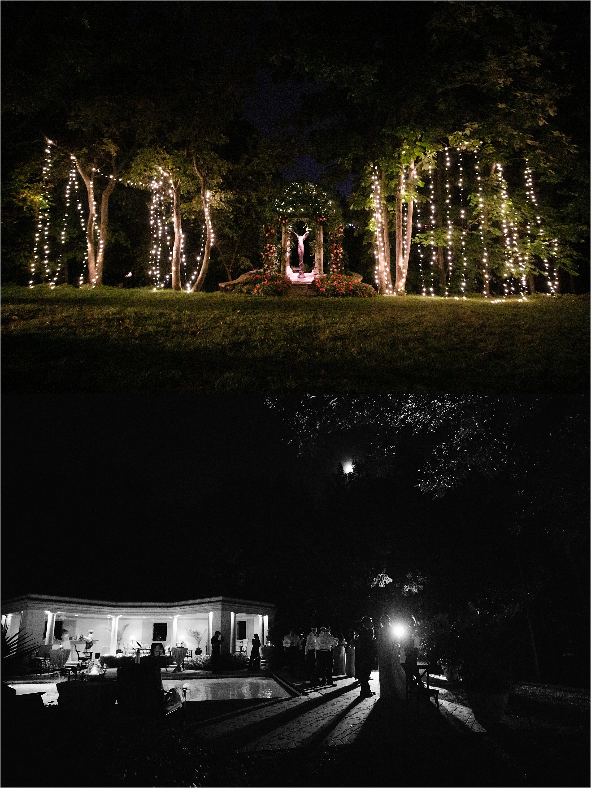 Stringed Lights Outdoor Reception