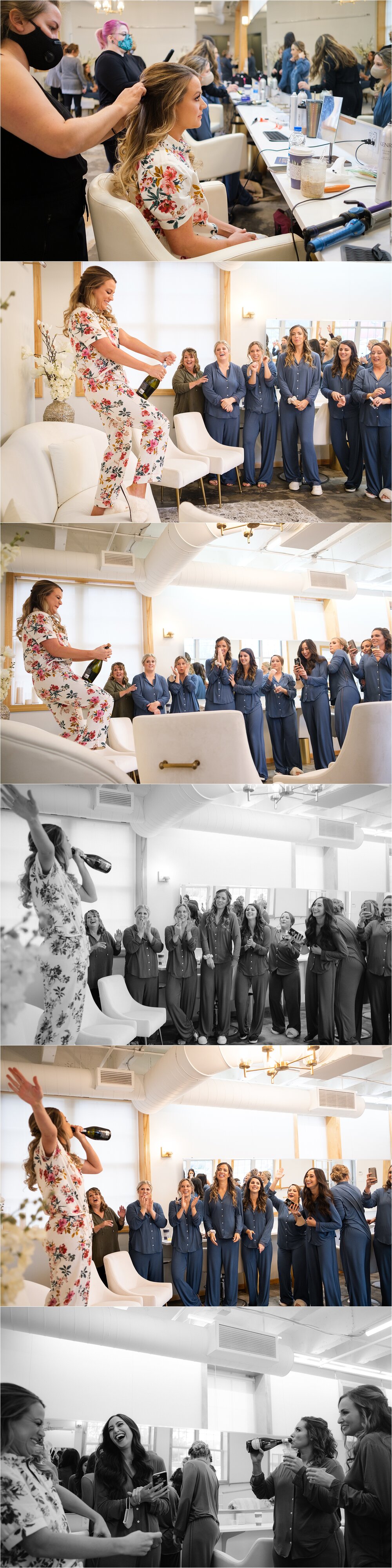 Bride Popping Champagne