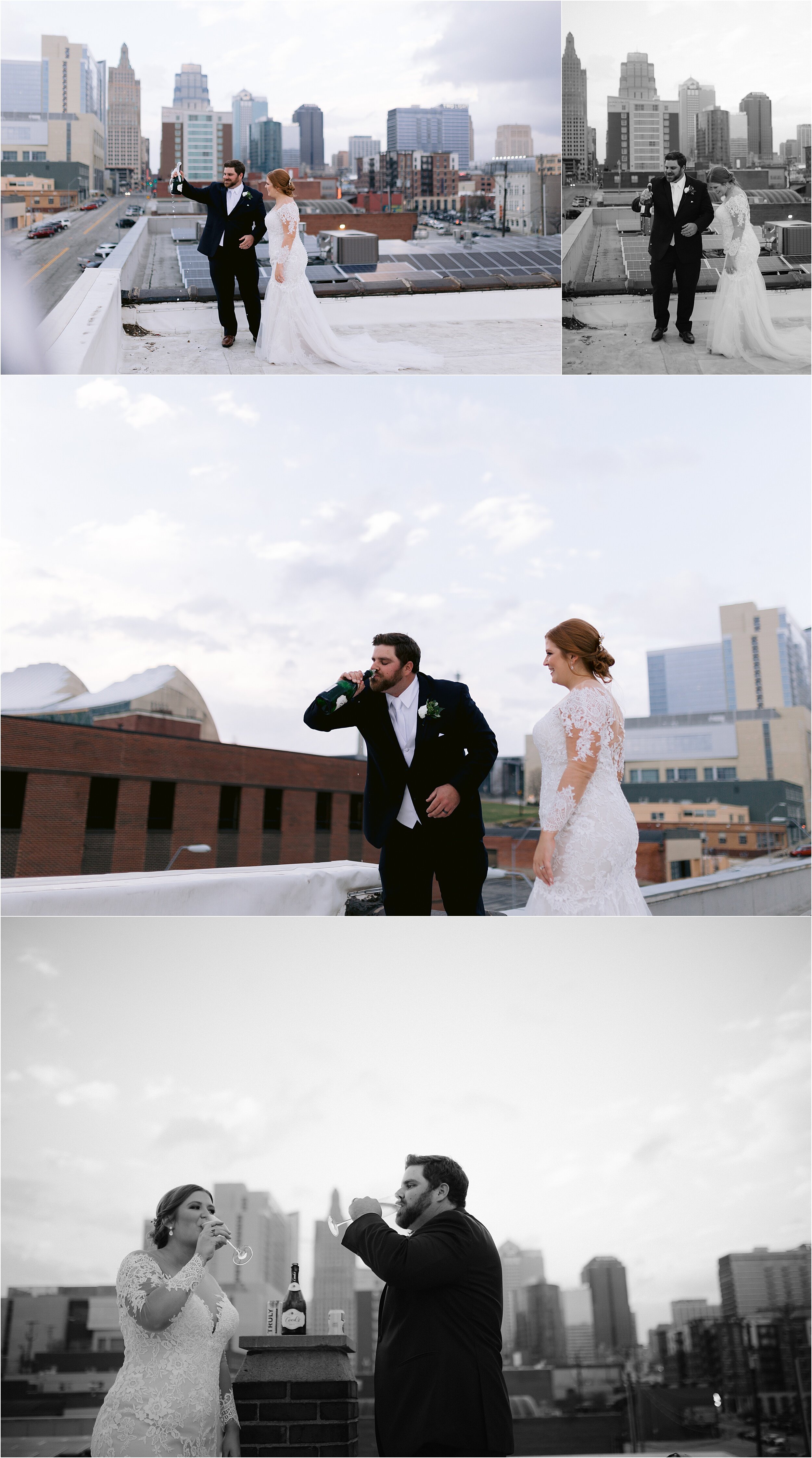 Kansas City Skyline Wedding Photos