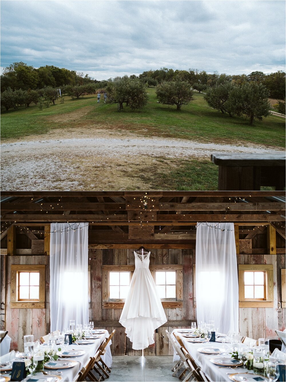 Wedding Dress on Barn Door