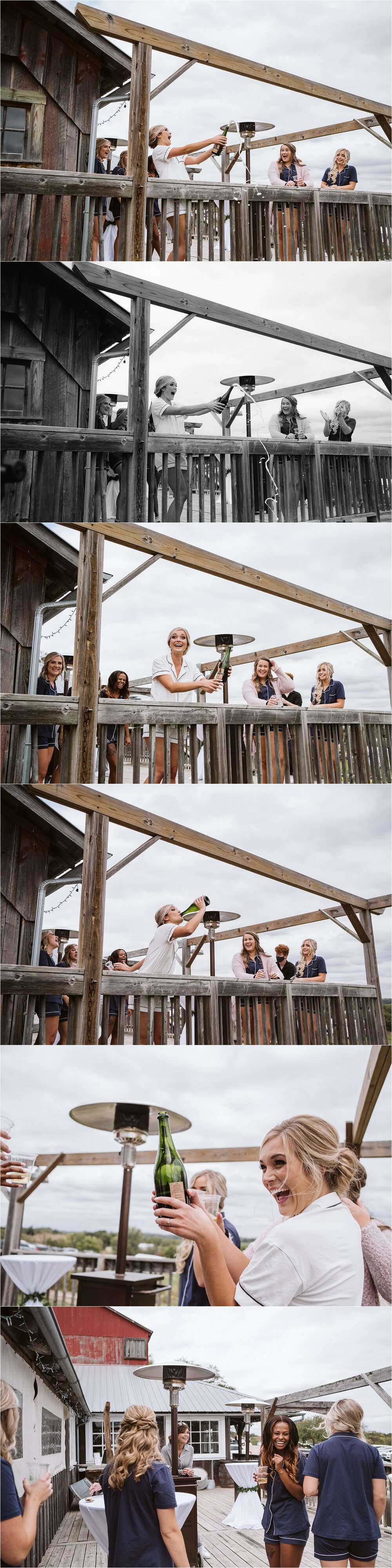 Bride Popping Champagne