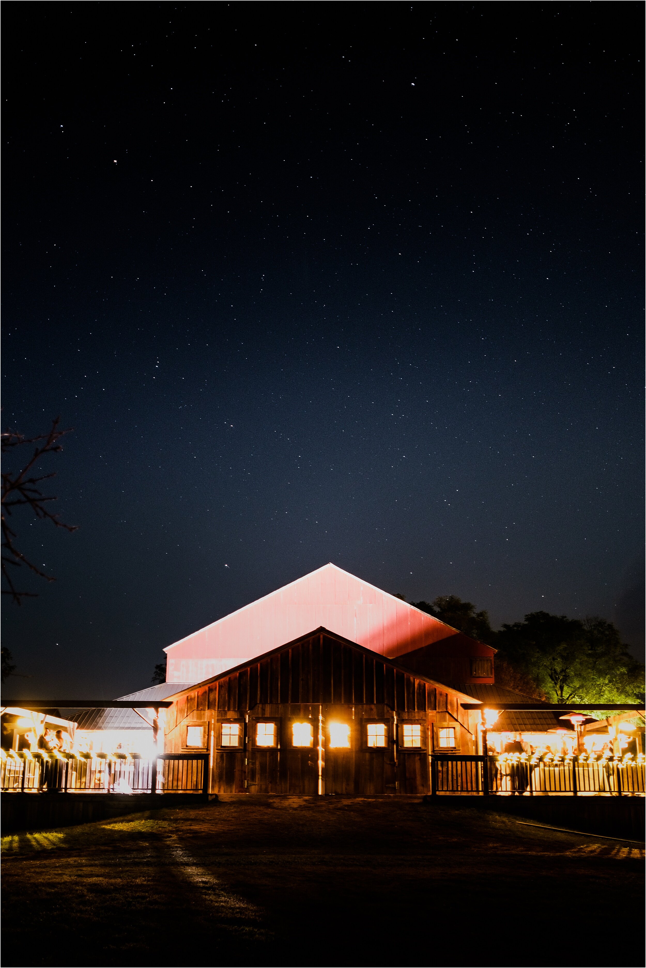 Barn Wedding at Night