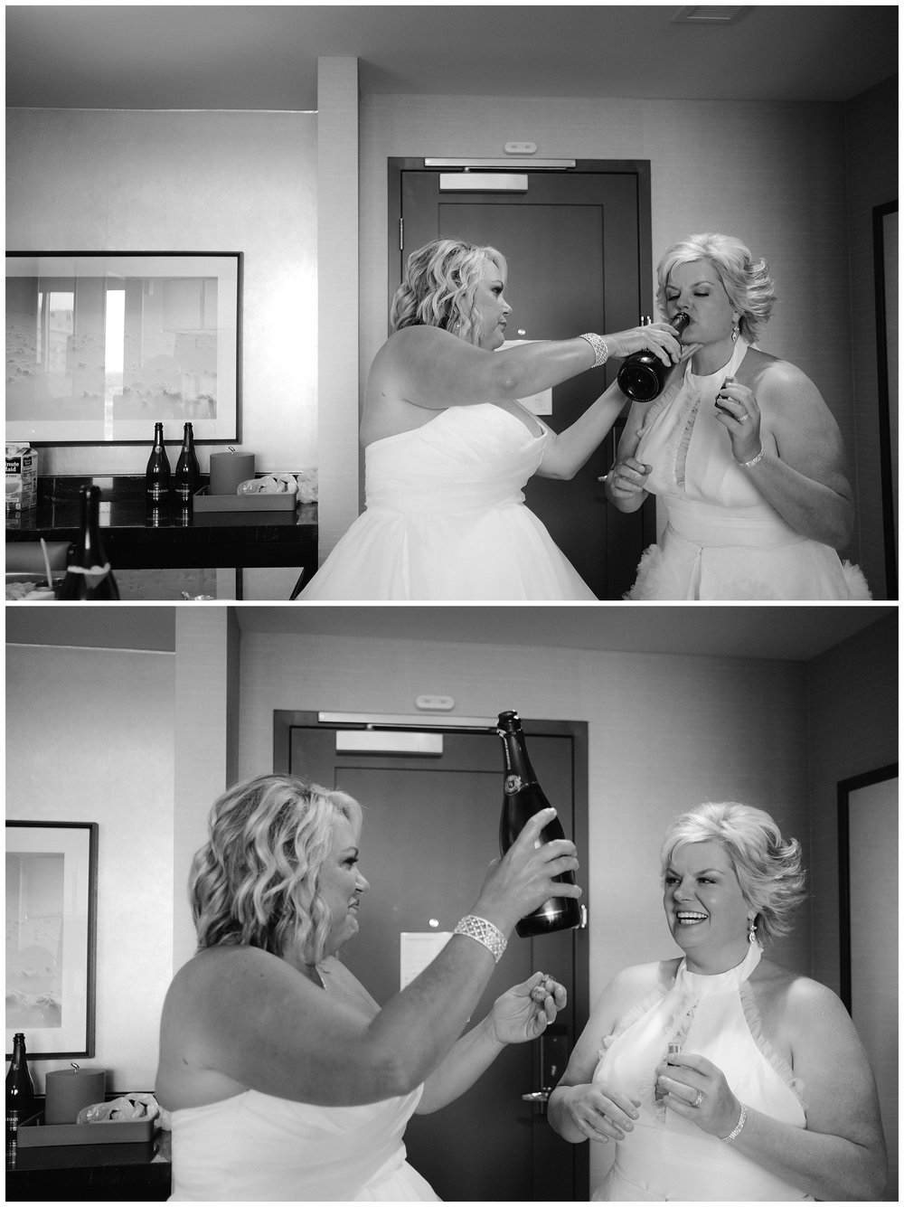 Brides Pouring Champagne