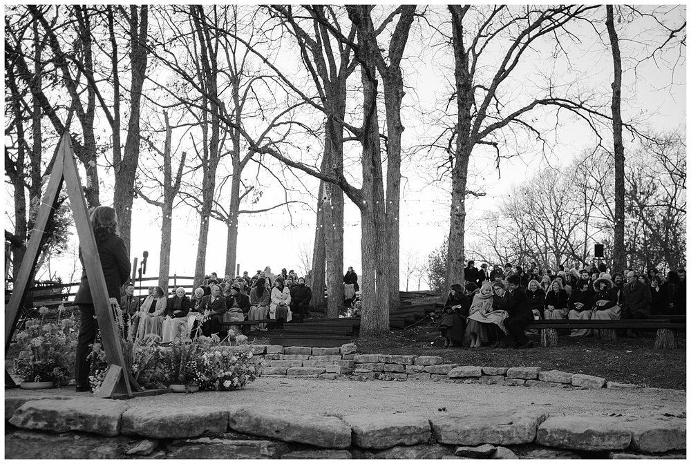 black and white wedding ceremony 