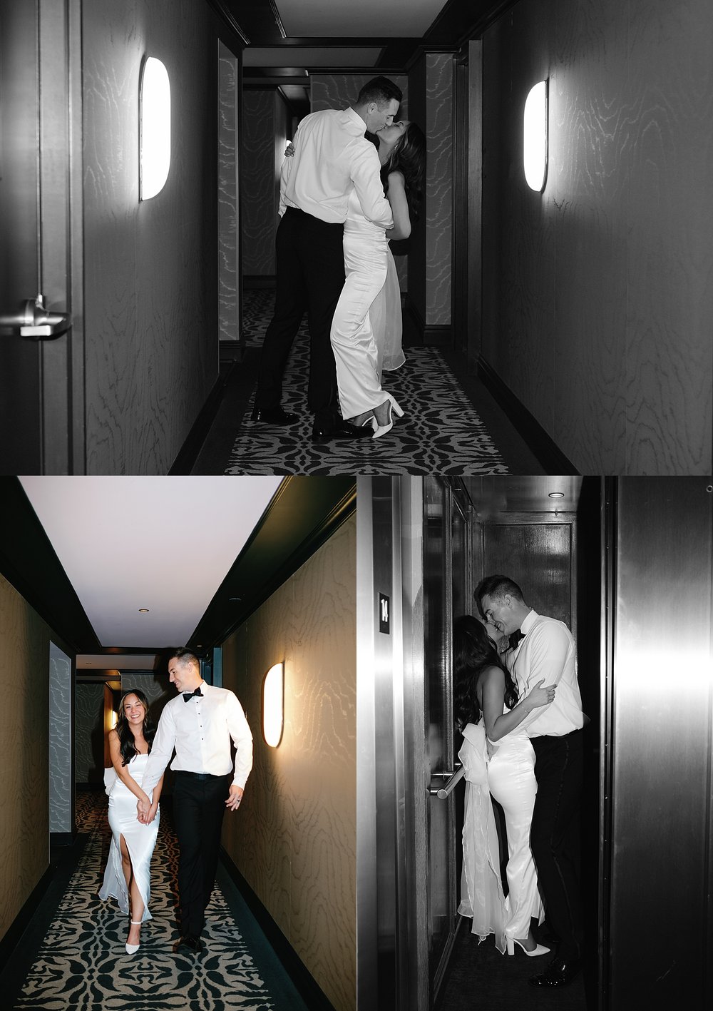 hotel hallway wedding photo