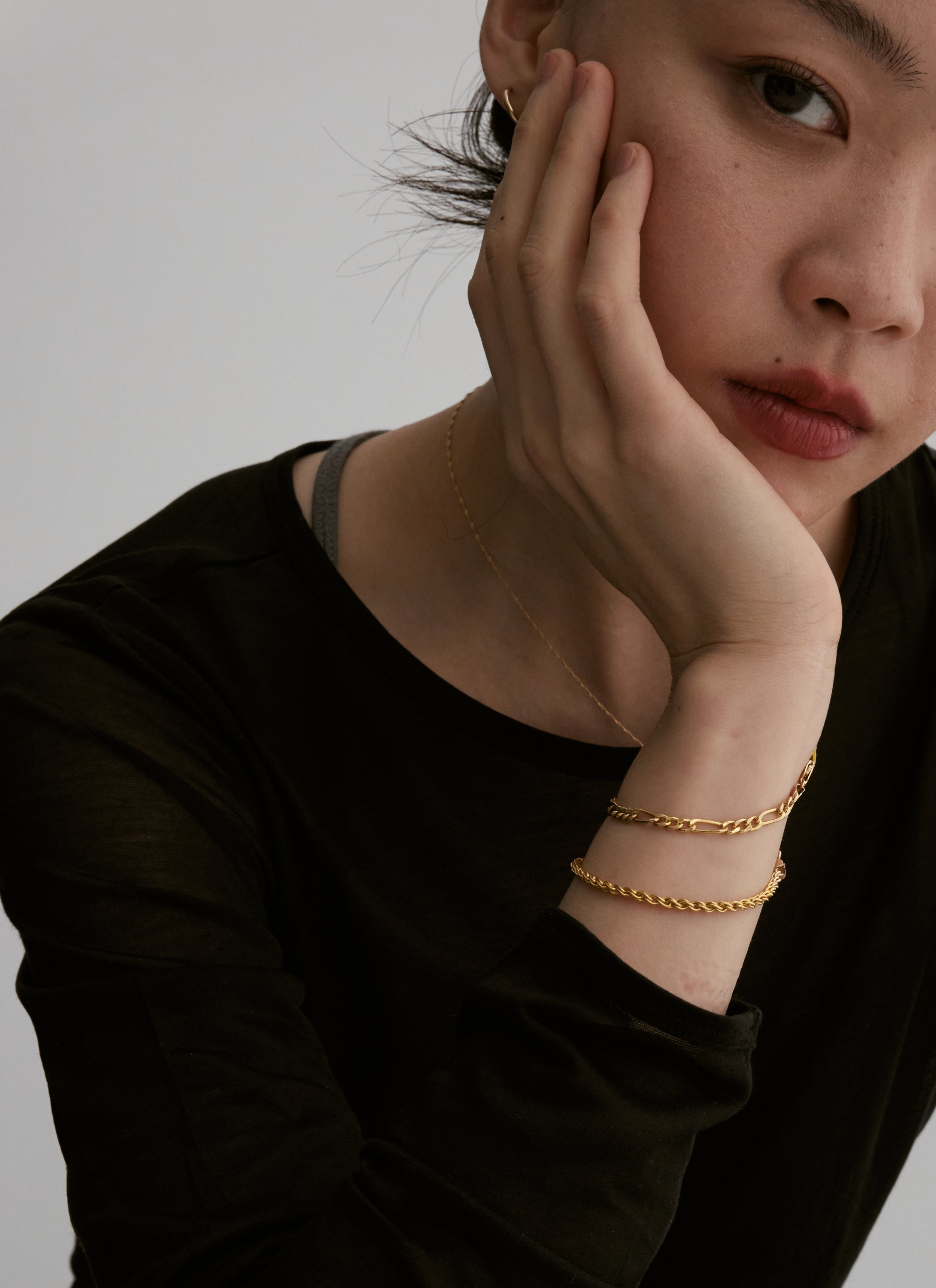 Léna singapore chain. 14K Solid Gold fine jewelry.