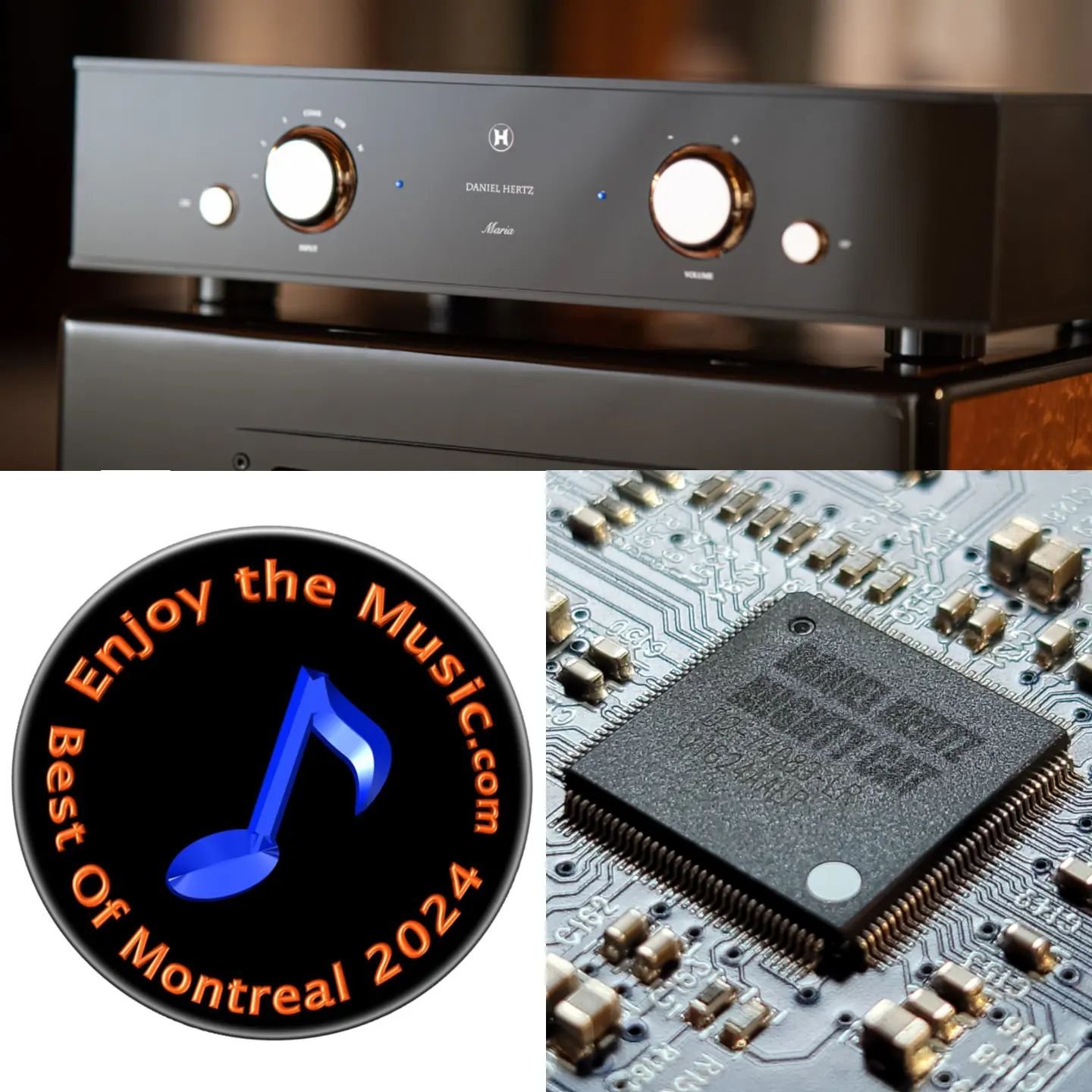 Congratulations to Mark and Team @danielhertzsa for their 'Best of Montreal 2024' award from @enjoythemusic . Thanks too to Adrian at @audio_excellence and his team for putting on such an excellent showcase for what the Maria amplifier and Chiara spe