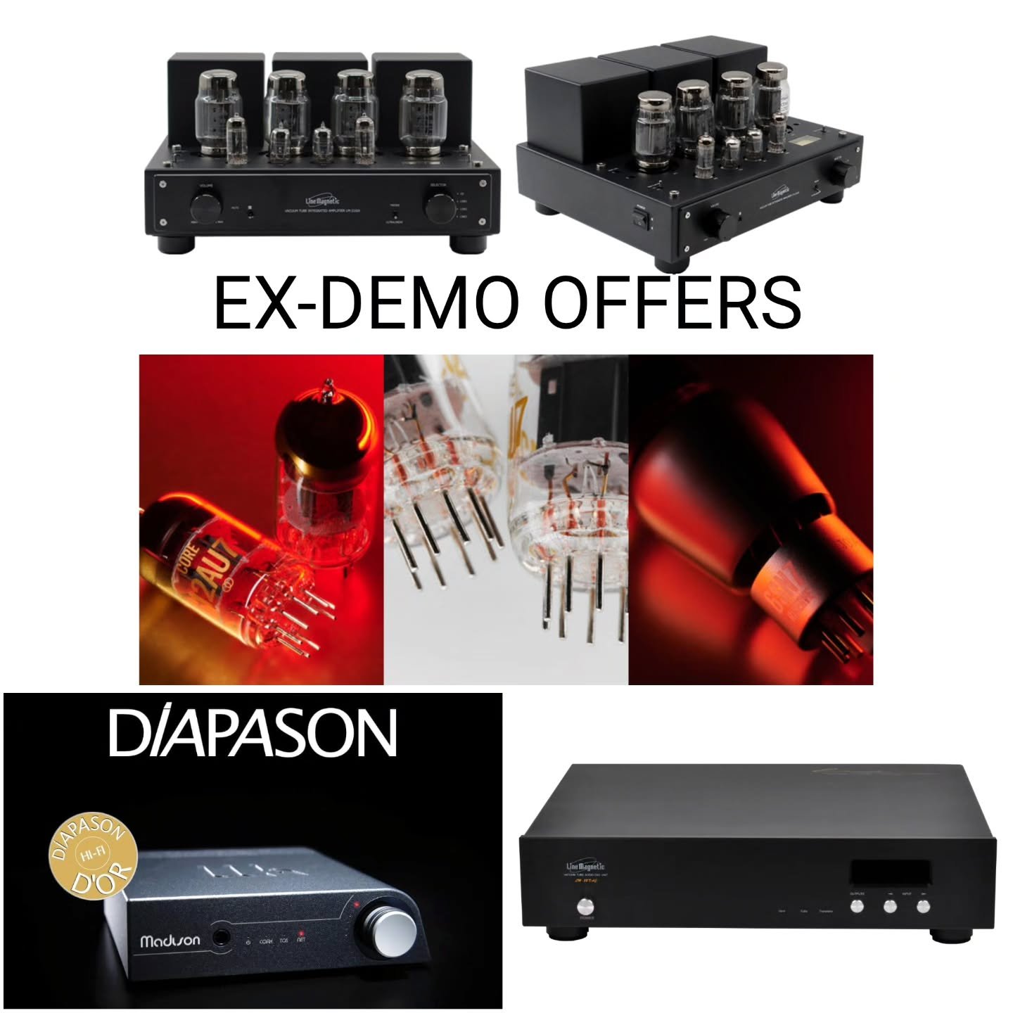 SUMMER SALE

&bull;Line Magnetic LM-216IA integrated valve amplifier with a full set of RAY TUBES. &pound;2500 (Save &pound;1000)

&bull;Line Magnetic 32DAC - &pound;1800 (Save &pound;1500)

&bull;Wattson Audio Madison Streaming DAC - &pound;2550 (Sa