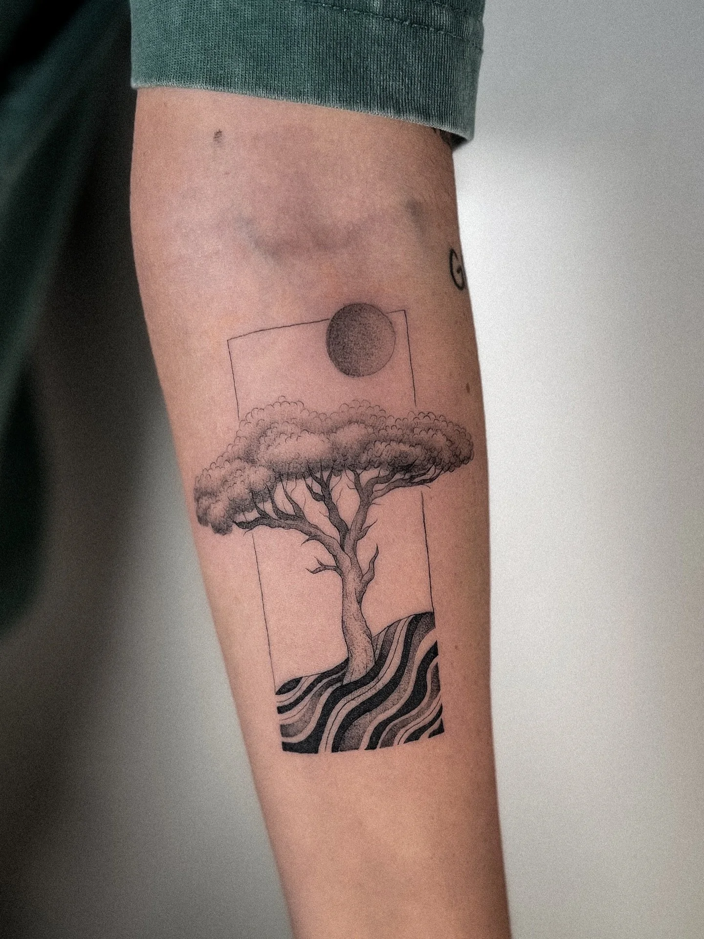 trippy lil african tree for marisa!! 🌳 
thank you for your trust 🫶
.
.
.
.
#3rltattoo #blackandgray #dotwork #lineworktattoo #inked #tattoo #blackwork #tattoowork #finelinetattoo #tattoo #tattooartist #tattoodesign #illustrationtattoo #tattooidea #