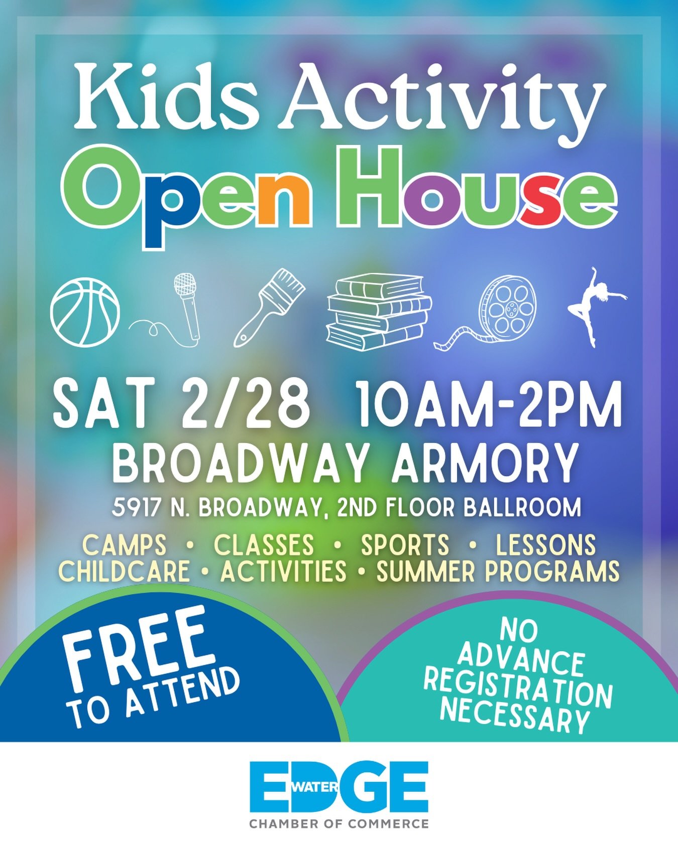 Find us at the Kids Activity Open House with @edgewaterchamber next Saturday, 2/28 from 10am-2pm! We&rsquo;ll be alongside 25 different organizations showcasing spring and summer activities for kids all ages. Stop by our booth for a fun craft activit