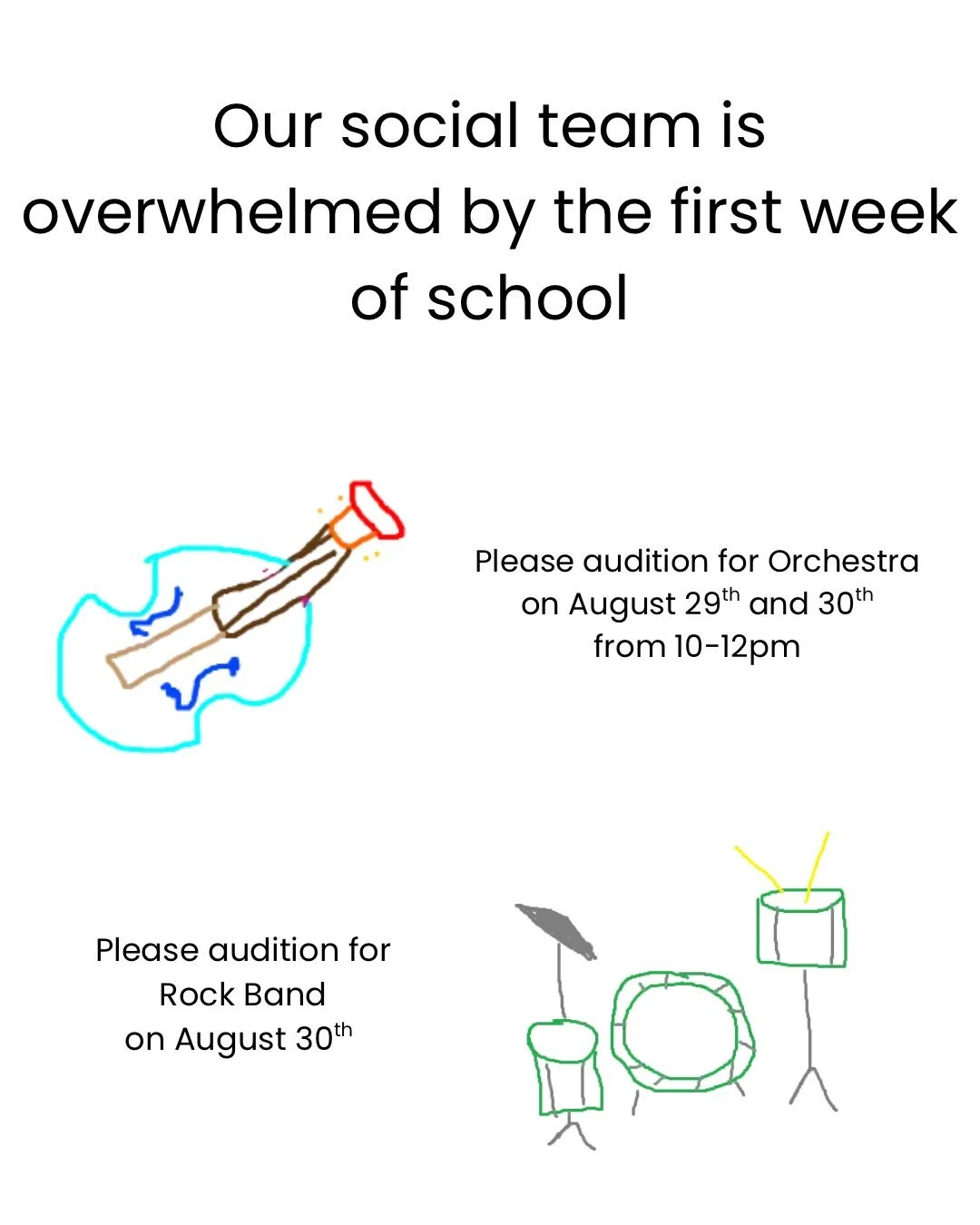 Join us this weekend at our Humboldt Park Studio for Orchestra and Rock Band auditions 🎶🎻🎸