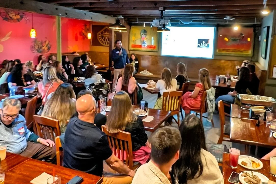 Were you one of the ~80 people who attended PITCH PERFECT @pecadobueno last week?! The energy in the room was amazing as 10 folks pitched their special person to the audience. Pecado Bueno prepared a yummy taco bar that fueled the enthusiastic crowd.