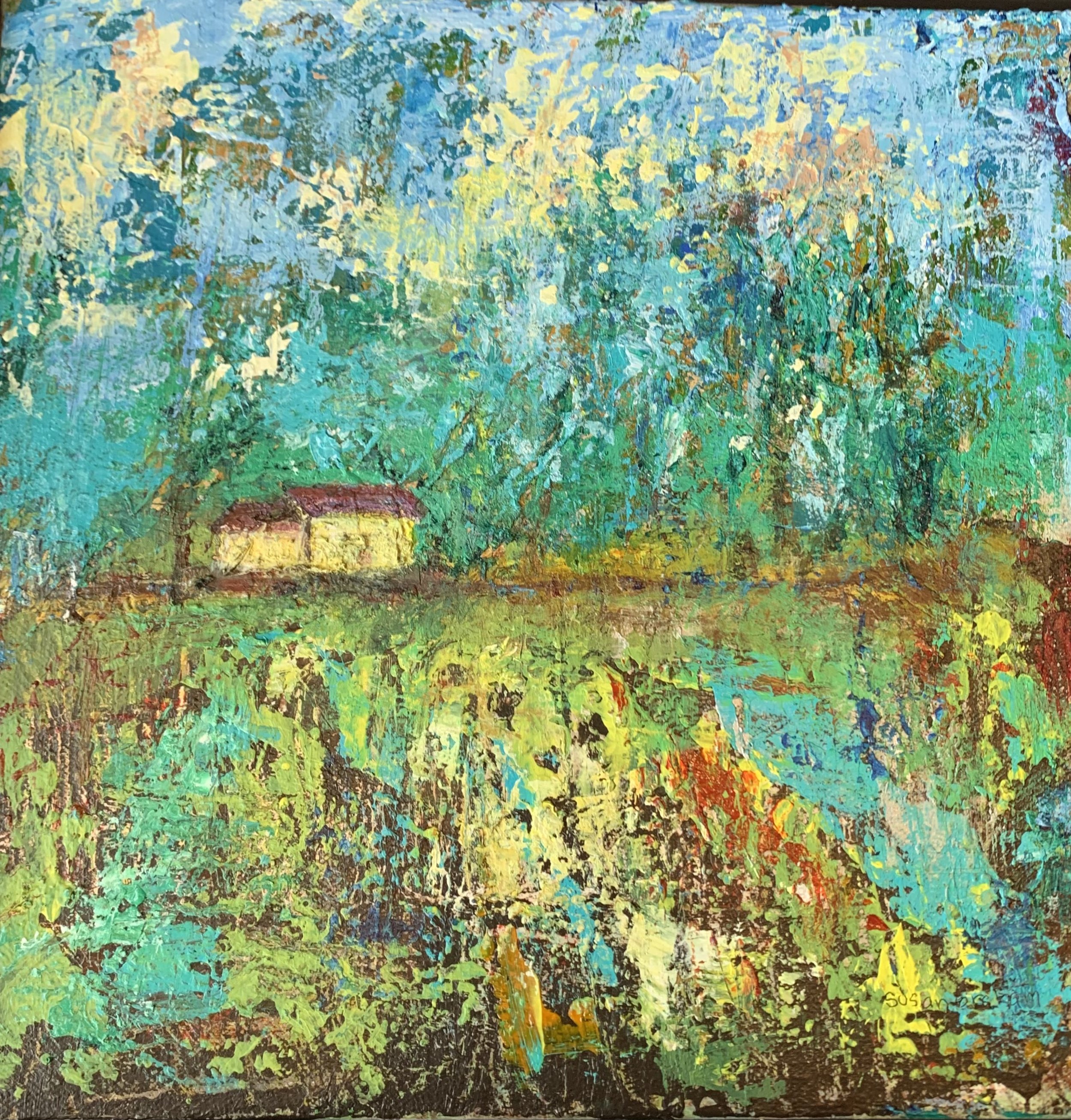 The Yellow House
Acrylic 10 x 10 
$175 framed
