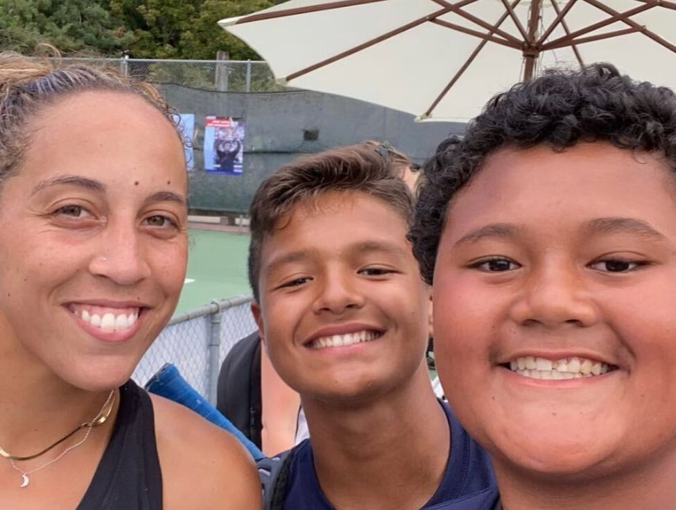 What a great day at Arthur Ashe Champions Day 8/2/22  meeting @madisonkeys , hanging with the @stanfordwtennis team, playing tennis &amp; more!&nbsp;&nbsp;#ChampionsCuesta Park #ArthurAshe #TaubeTennisSeries #taubephilanthropies 🎾🏆
