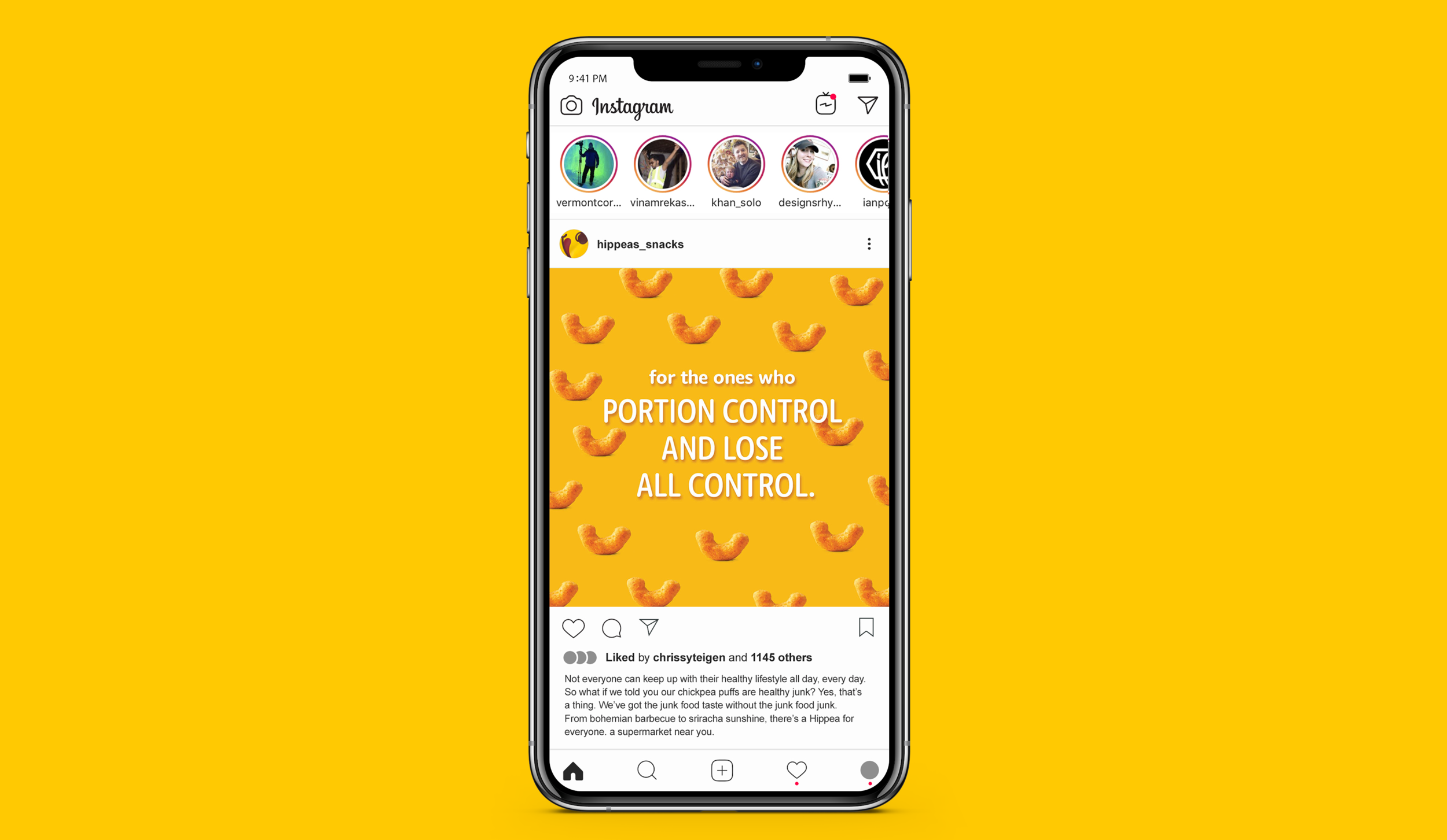 for the ones who portion control and lose all controlCaption: Not everyone can keep up with their healthy lifestyle all day, every day. So what if we told you our chickpea puffs are healthy junk? Yes, that’s a thing. We’ve got the junk food taste wi…