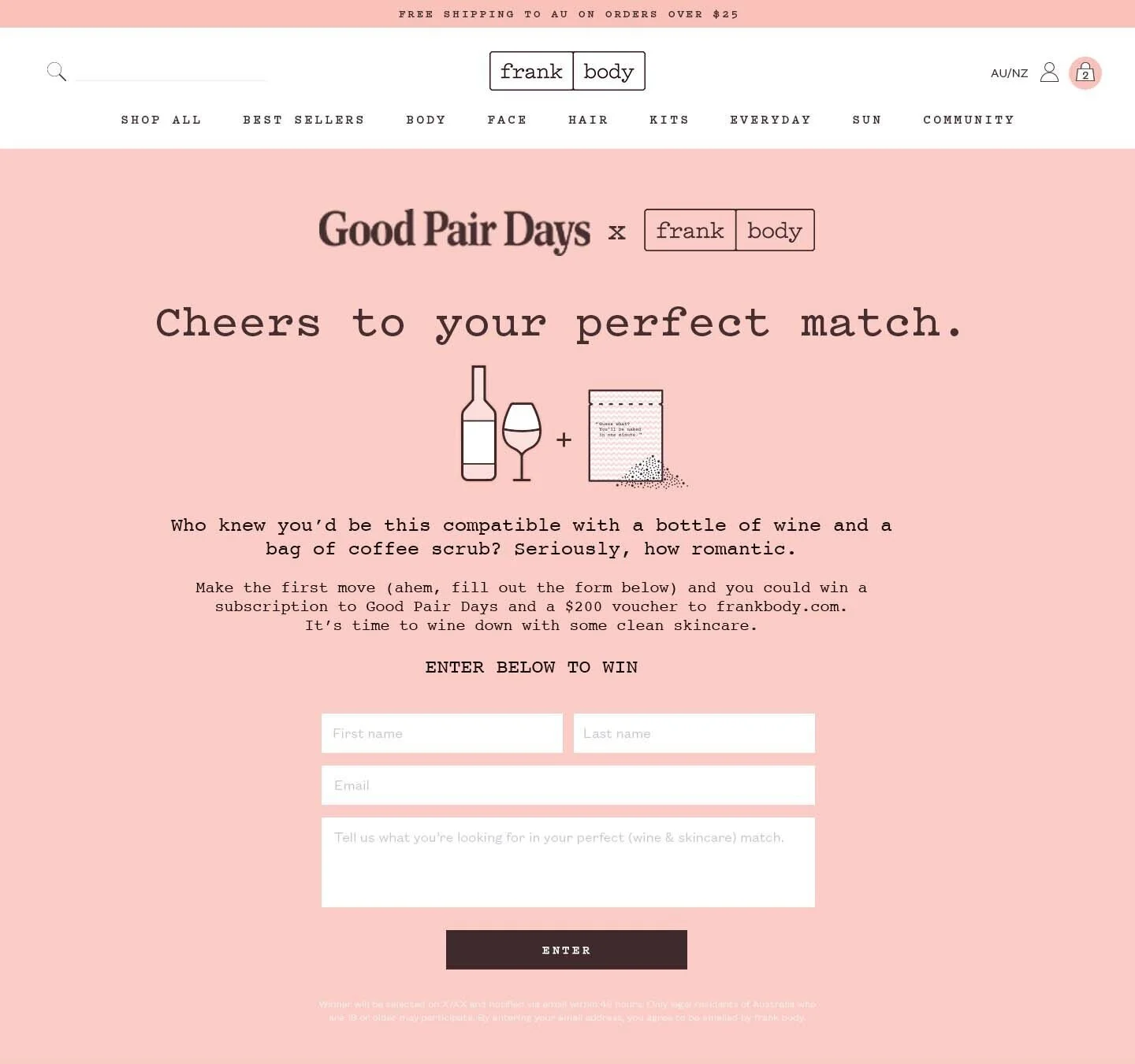 landing page copy for a partnership with Good Pair Days