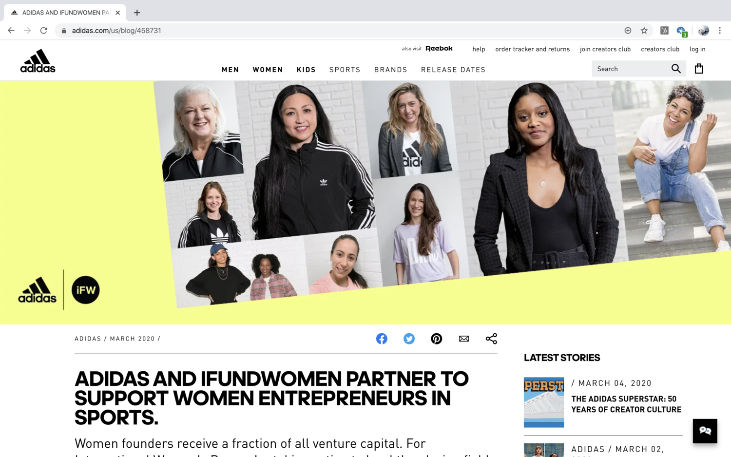 adidas international website