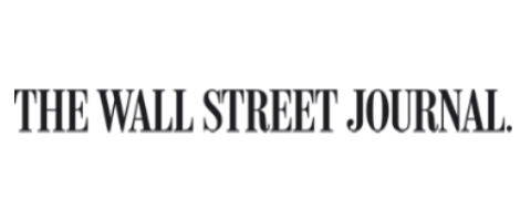 Black and white logo of The Wall Street Journal with bold, uppercase text