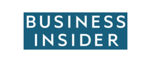 Business Insider logo with white text on a dark blue background.