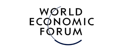 World Economic Forum logo with stylized globe and circular design.