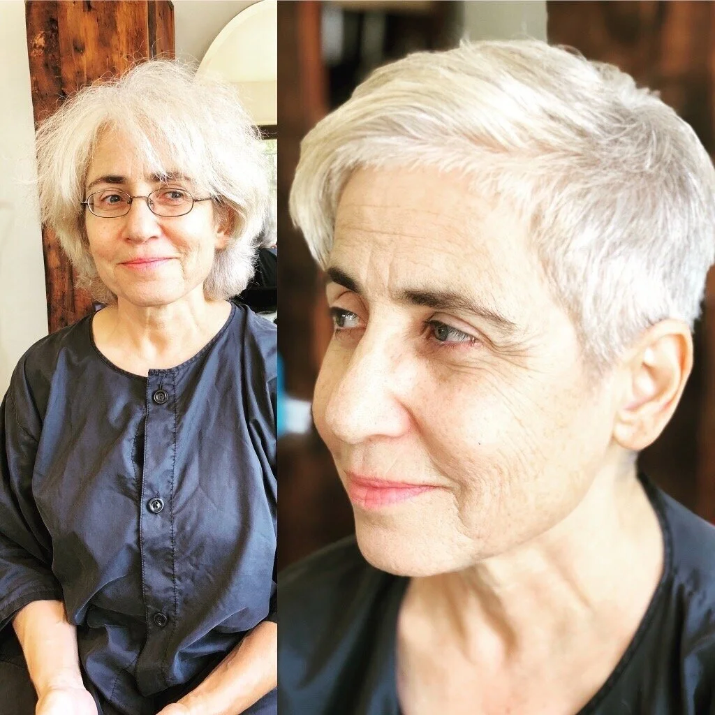 TEXTURE: Dasi has extremely thick, coarse hair.  She wanted a style that is low maintenance.  If you look closely, you can see that I cut the hairline very short.  This eliminated a lot of the frizzy texture and all she has to do is use a little styl