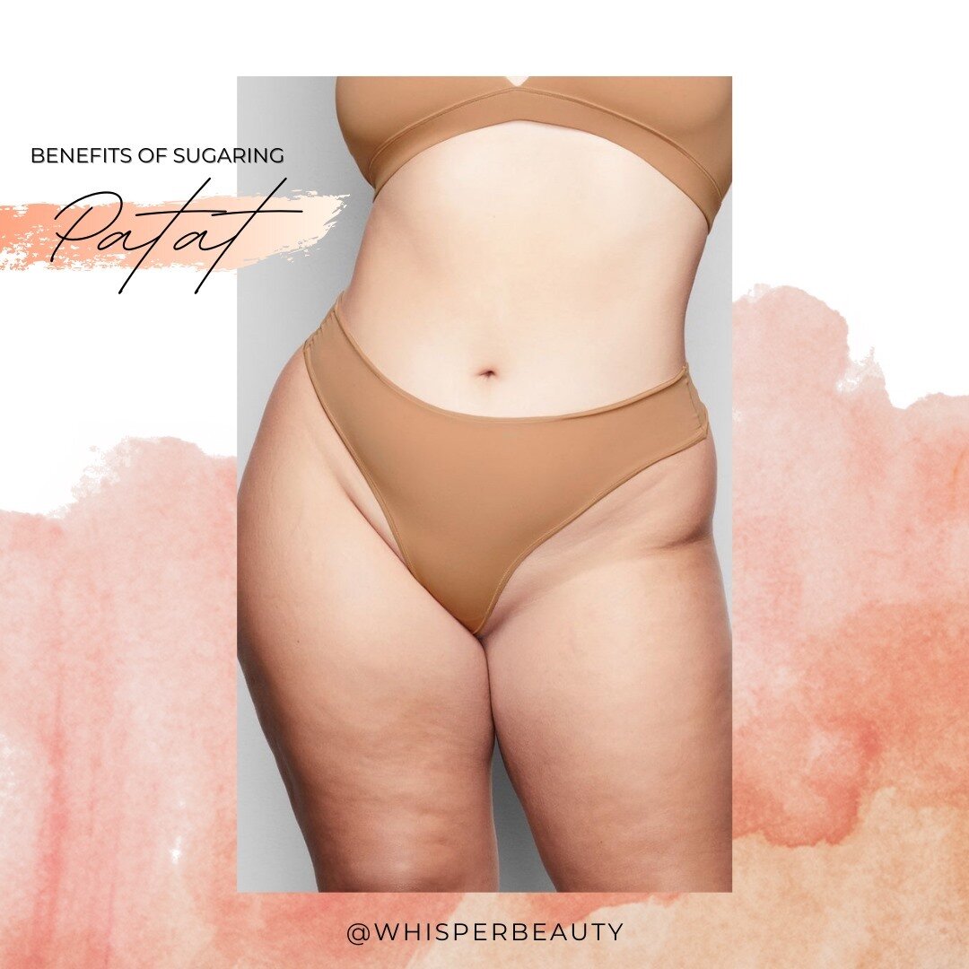 Throw your 🪒 &lsquo;s  OUT! Here are your top benefits to sugaring the PATAT! 🍯✨

⠀⠀⠀⠀⠀⠀⠀⠀⠀
❀ Most clients see an immediate improvement in body hair refinement, and a major reduction in the hair, after the first or second sugaring!⠀⠀⠀⠀⠀⠀⠀⠀⠀
⠀⠀⠀⠀⠀⠀⠀