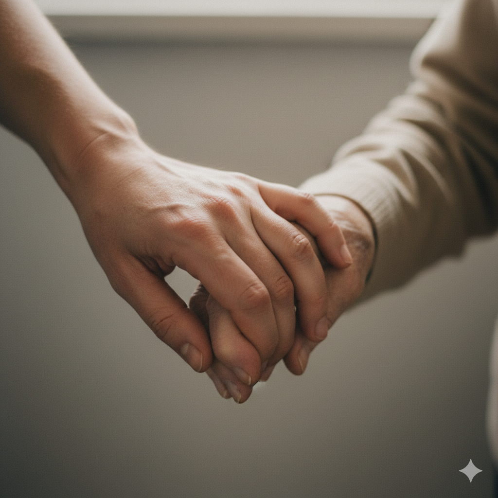 Dos manos entrelazadas en señal de apoyo o amistad.