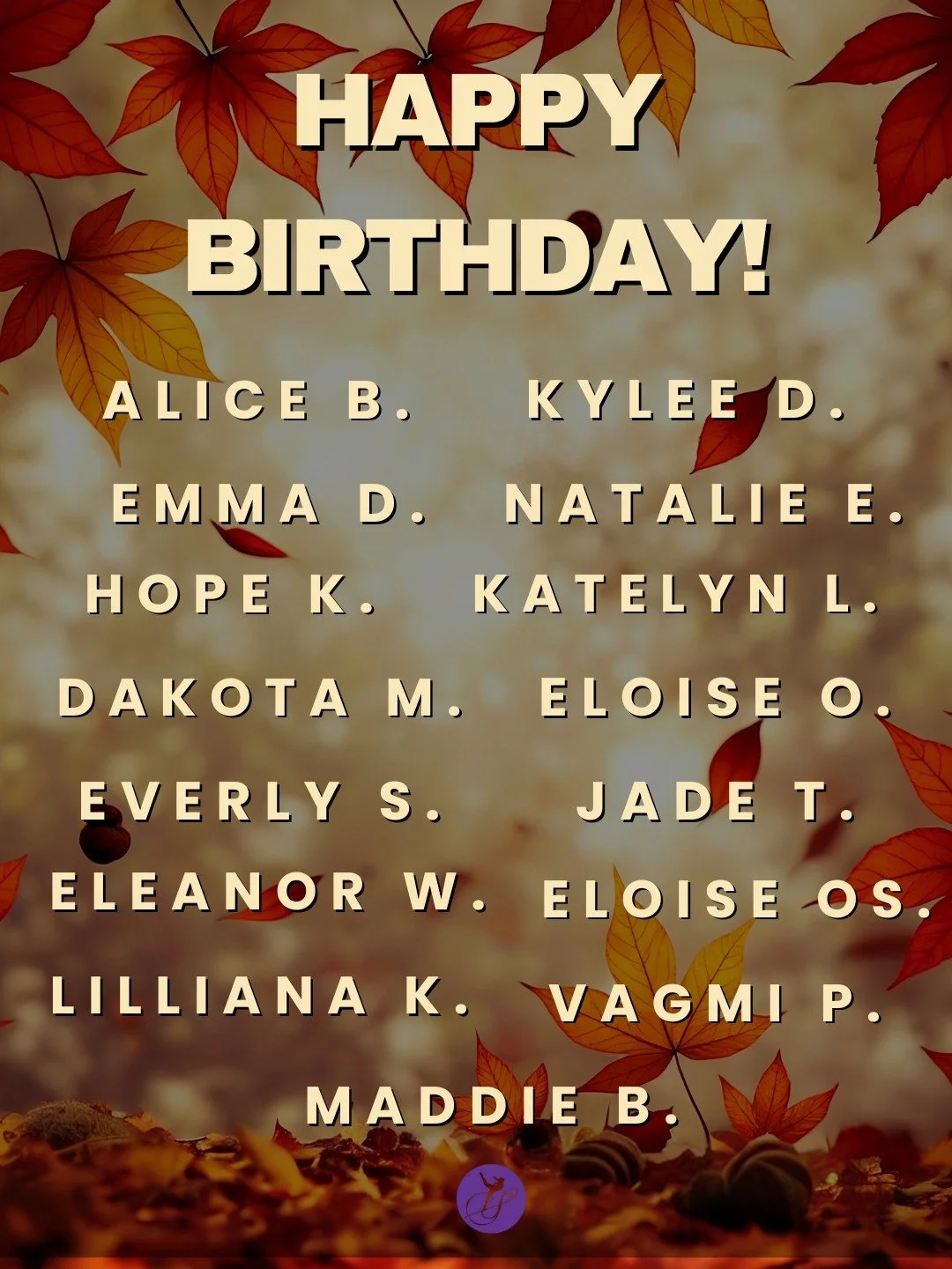As we dance into November, we&rsquo;re wishing a very Happy Birthday to all of our amazing dancers celebrating this month! 🎉🩰

We hope your month is filled with laughter, love, and lots of dancing! 💕