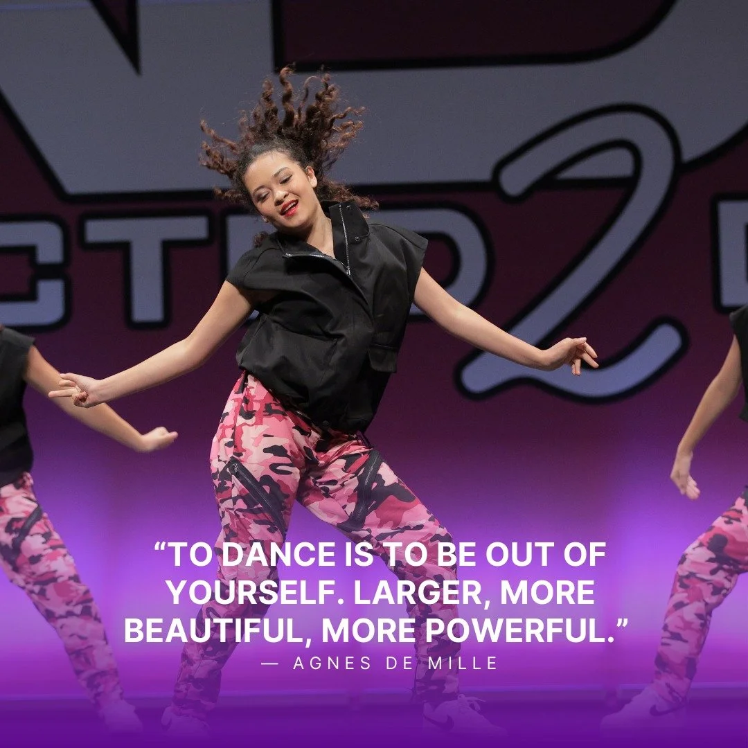 &ldquo;To dance is to be out of yourself. Larger, more beautiful, more powerful.&rdquo; &mdash; Agnes de Mille

Dance allows our students to step beyond fear, beyond doubt, and into confidence. Every class, rehearsal, and performance is a chance to g