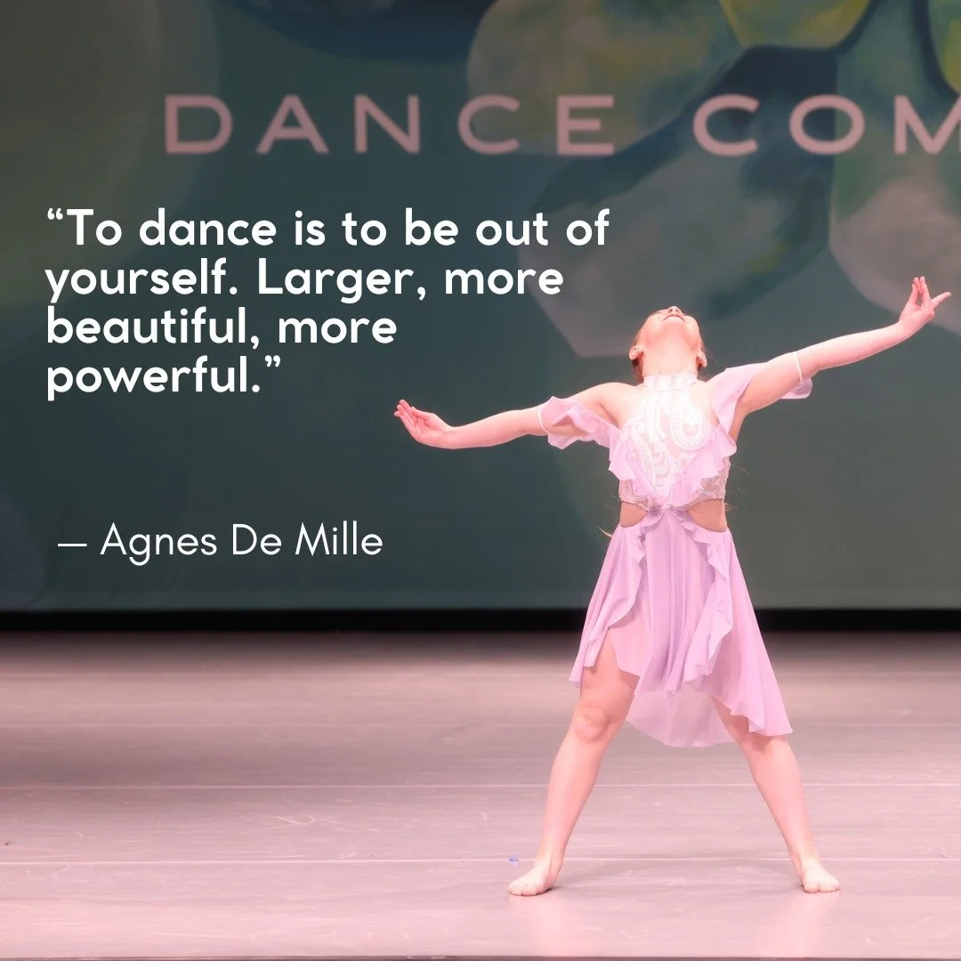 &ldquo;To dance is to be out of yourself.  Larger, more beautiful, more powerful.&rdquo;
 &mdash; Agnes De Mille

Dance allows us to express something bigger than words.

Keep dancing and discovering the power inside you.