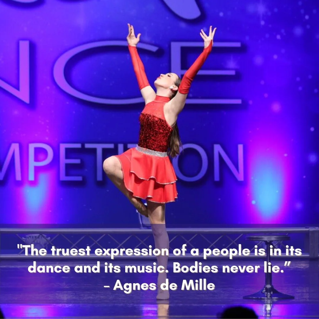 "The truest expression of a people is in its dance and its music. Bodies never lie."
&ndash; Agnes de Mille 

#stephaniesacademy #foxvalleydance #dance #montgomery