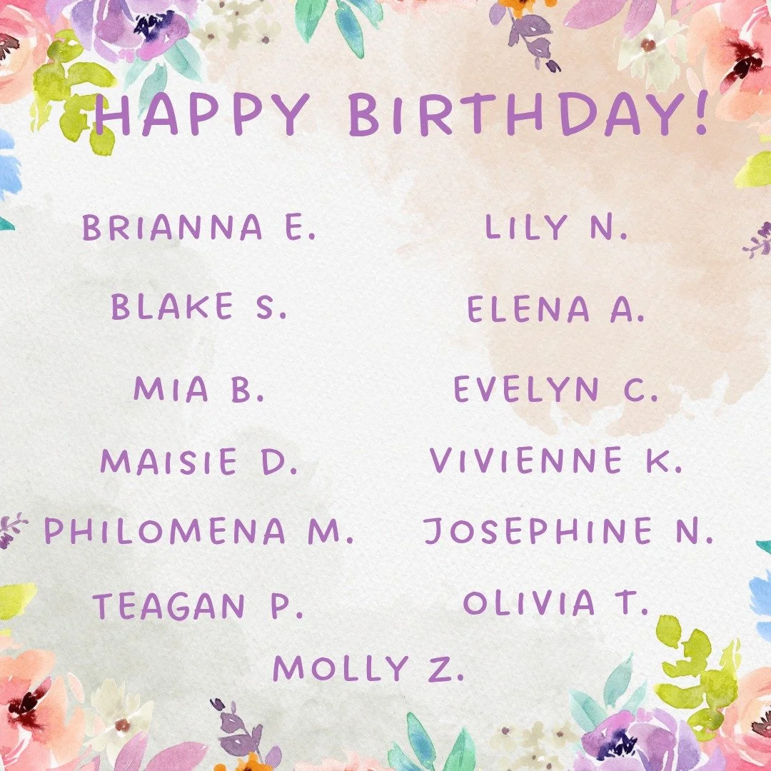 We're officially back in the studio for the 26-27 school year! 

We're so excited to kick off another year of dance.

And a very happy birthday to all of our September dancers! 🎂🎈

Wishing you a day full of celebration and confetti.

Welcome back, 