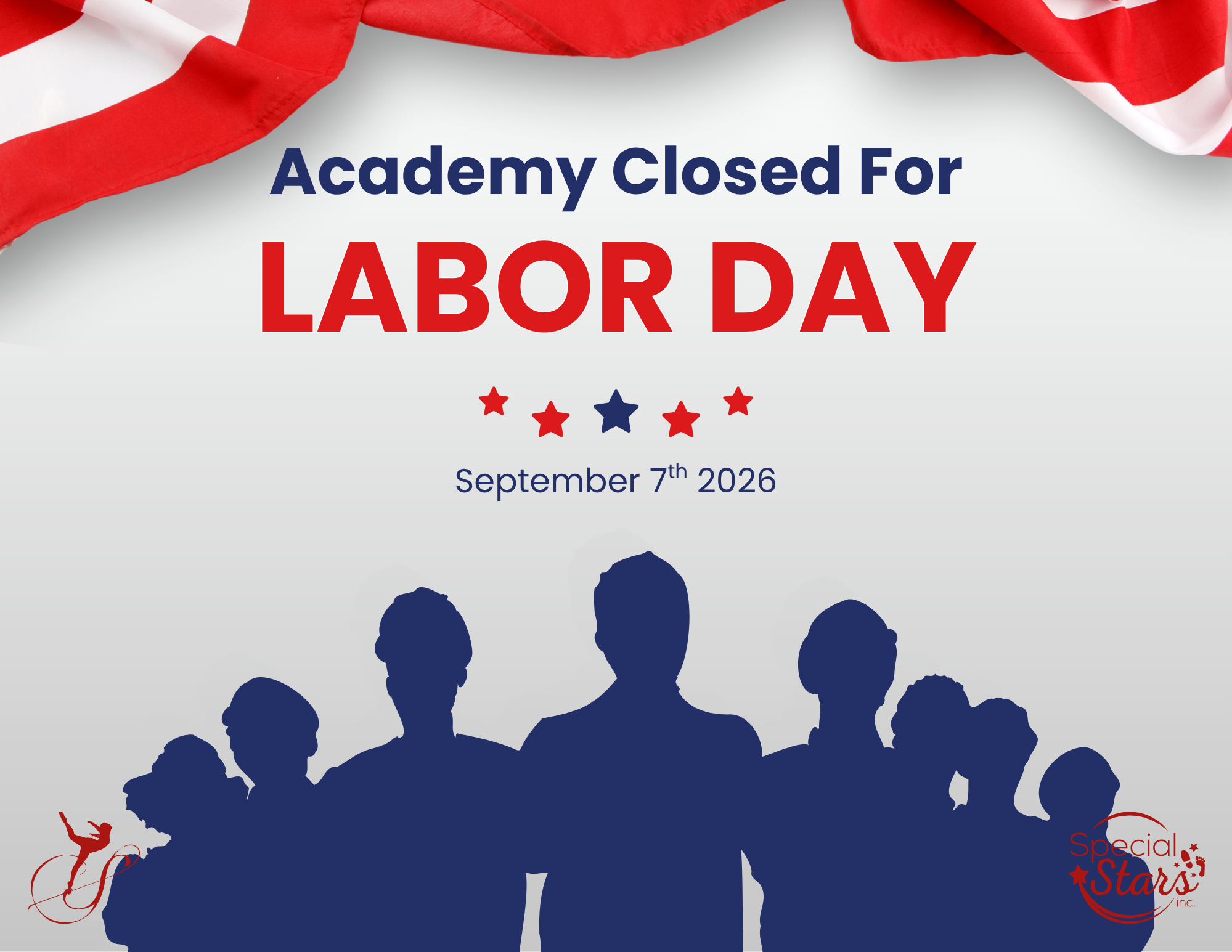 Academy Closed For Labor Day (9/7/26)